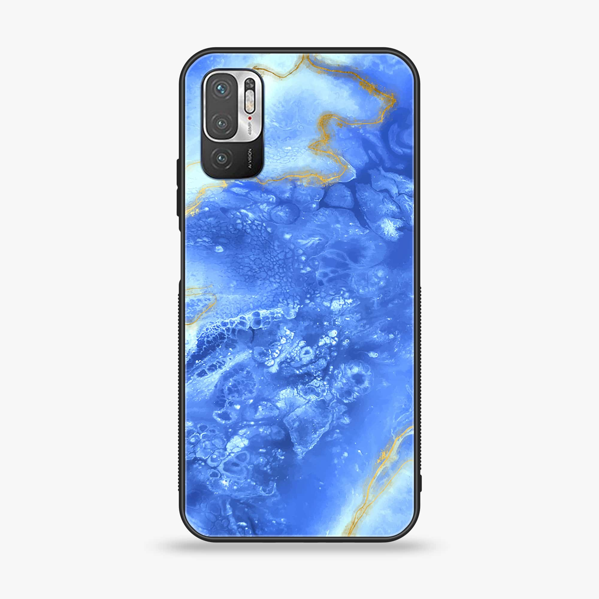 Xiaomi Redmi Note 10 5G - Blue Marble 2.0 Series - Premium Printed Glass soft Bumper shock Proof Case