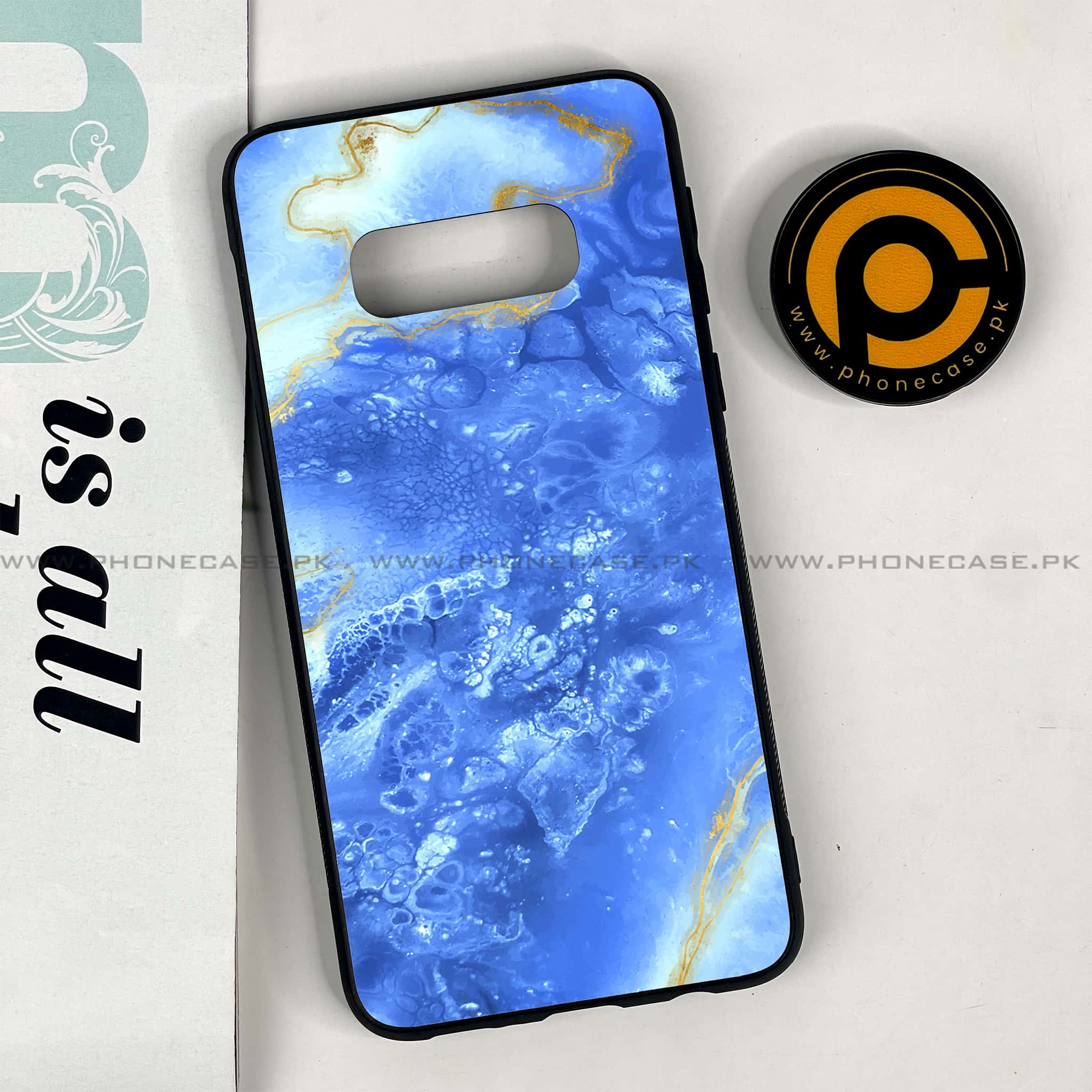 Galaxy S10e - Blue Marble 2.0 Series - Premium Printed Glass soft Bumper shock Proof Case