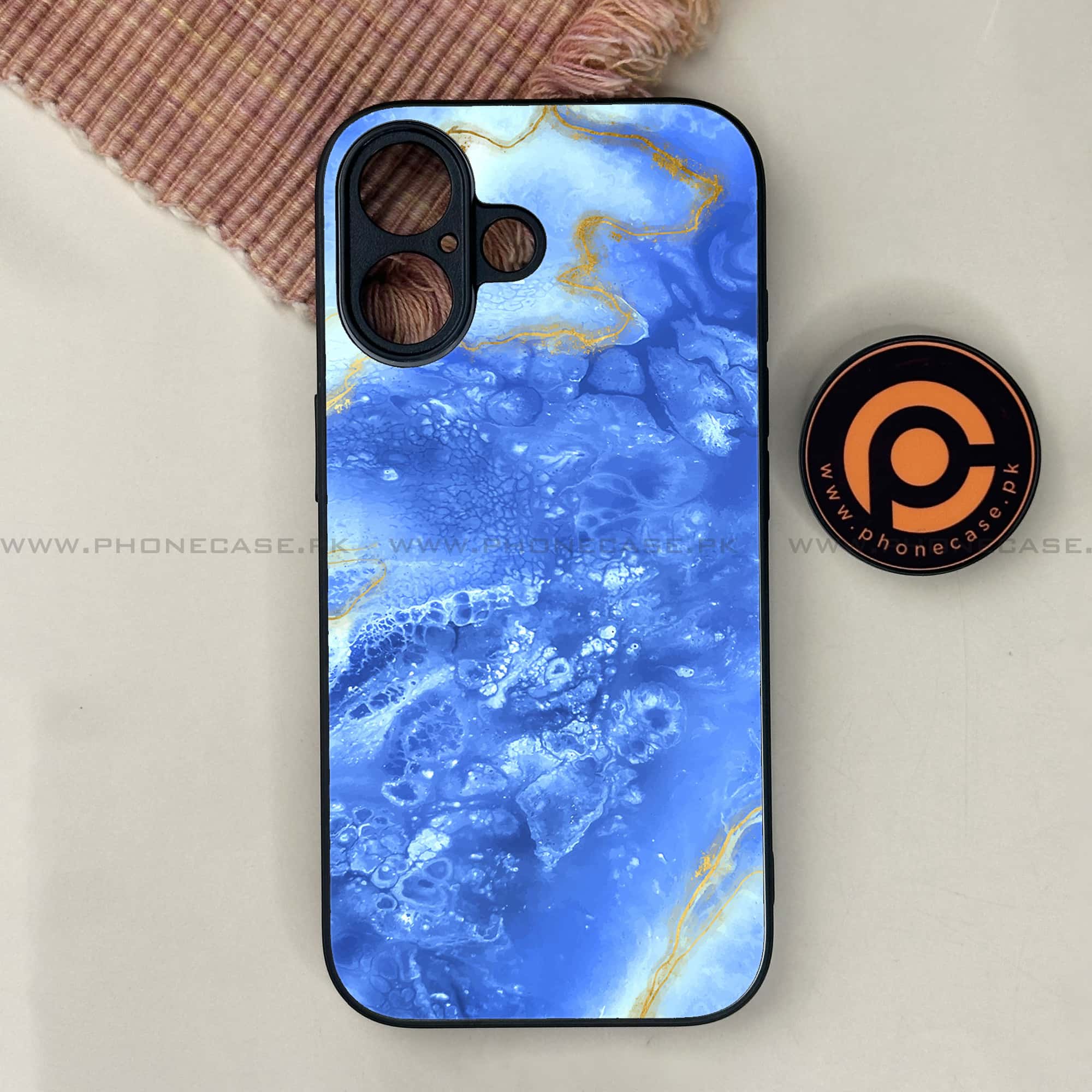 iPhone 17 - Blue Marble 2.0 Series - Premium Printed Glass soft Bumper shock Proof Case