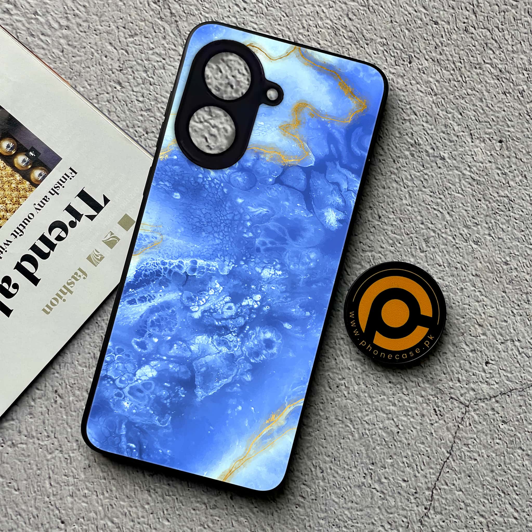 Xiaomi Redmi A5 - Blue Marble 2.0 Series - Premium Metal Printed soft Bumper shock Proof Case