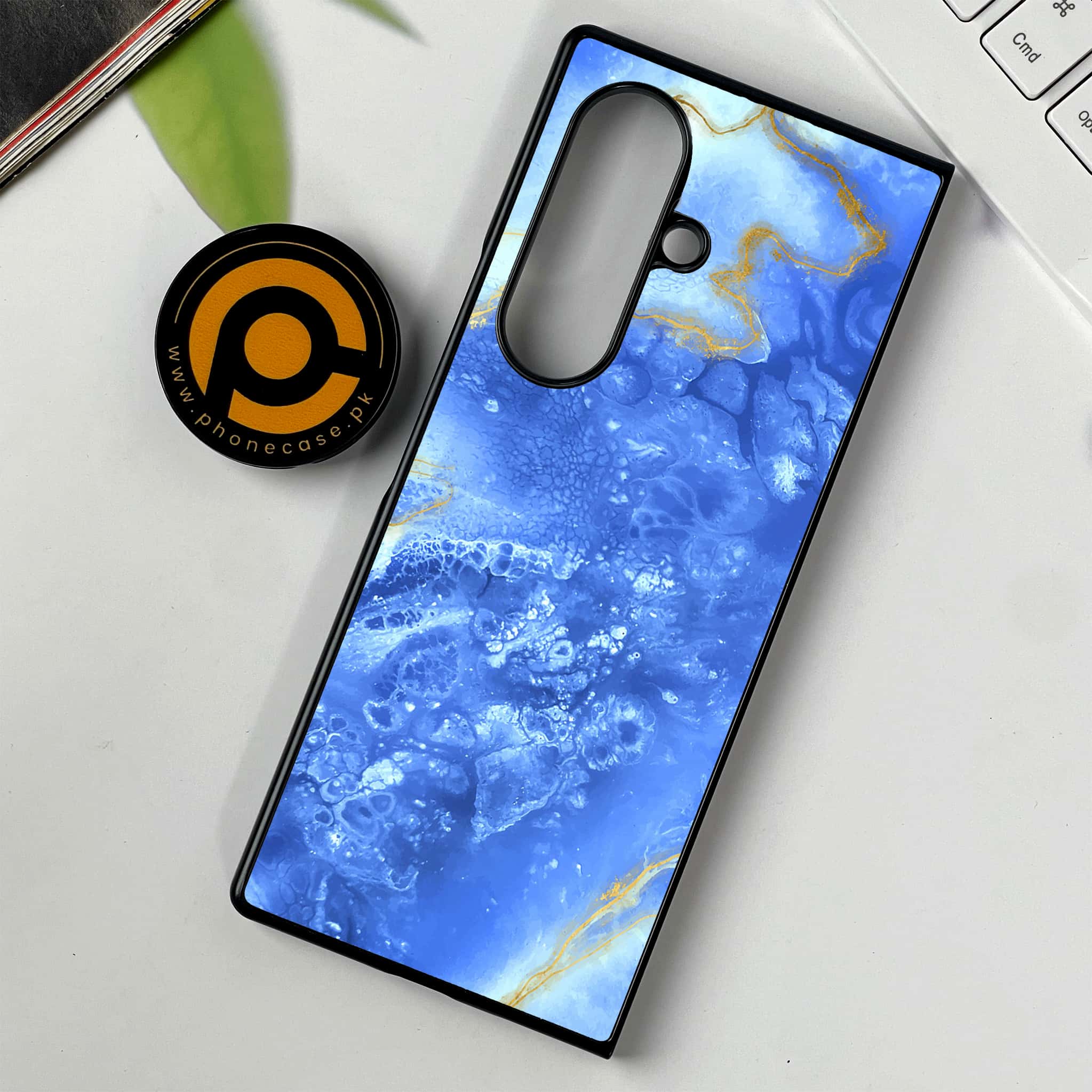Samsung Galaxy Z Fold 7 - Blue Marble 2.0 Series - Premium Metal Printed soft Bumper shock Proof Case