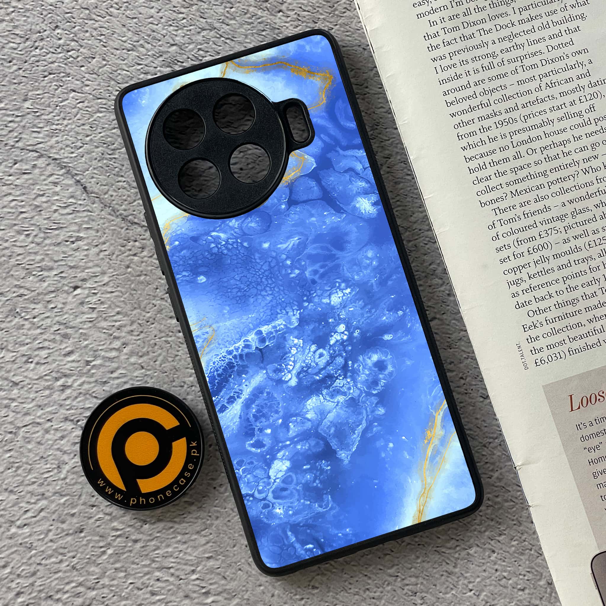 Tecno Spark 20 pro plus - Blue Marble 2.0 Series - Premium Printed Glass soft Bumper shock Proof Case