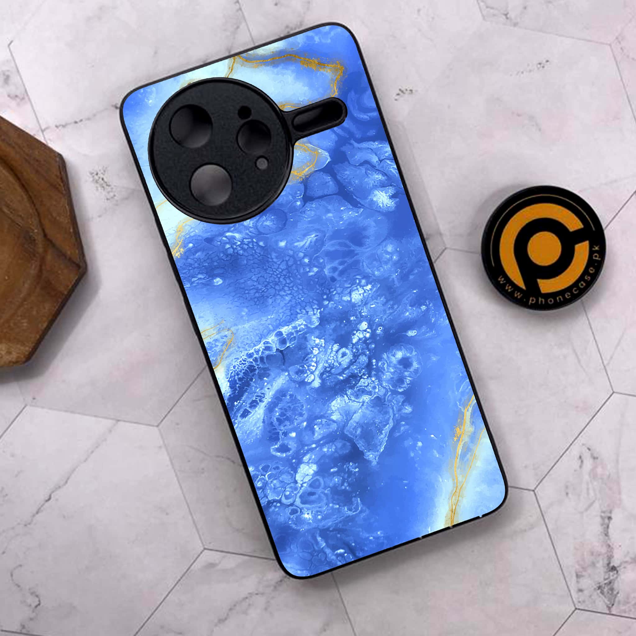 Xiaomi Poco F7 Ultra 5G - Blue Marble 2.0 Series - Premium Metal Printed soft Bumper shock Proof Case
