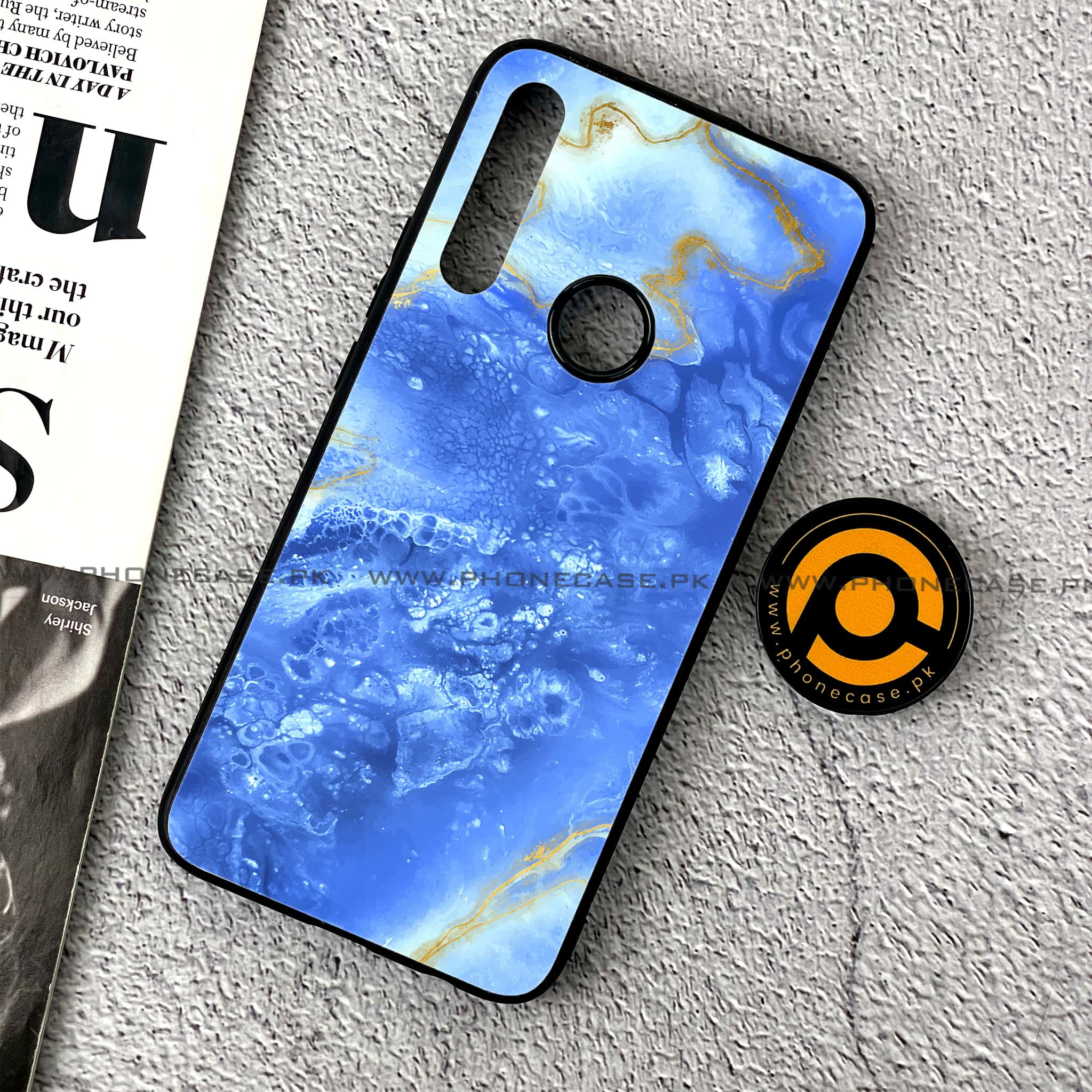 Huawei Y9 Prime (2019) - Blue Marble Series V 2.0 - Premium Printed Glass soft Bumper shock Proof Case