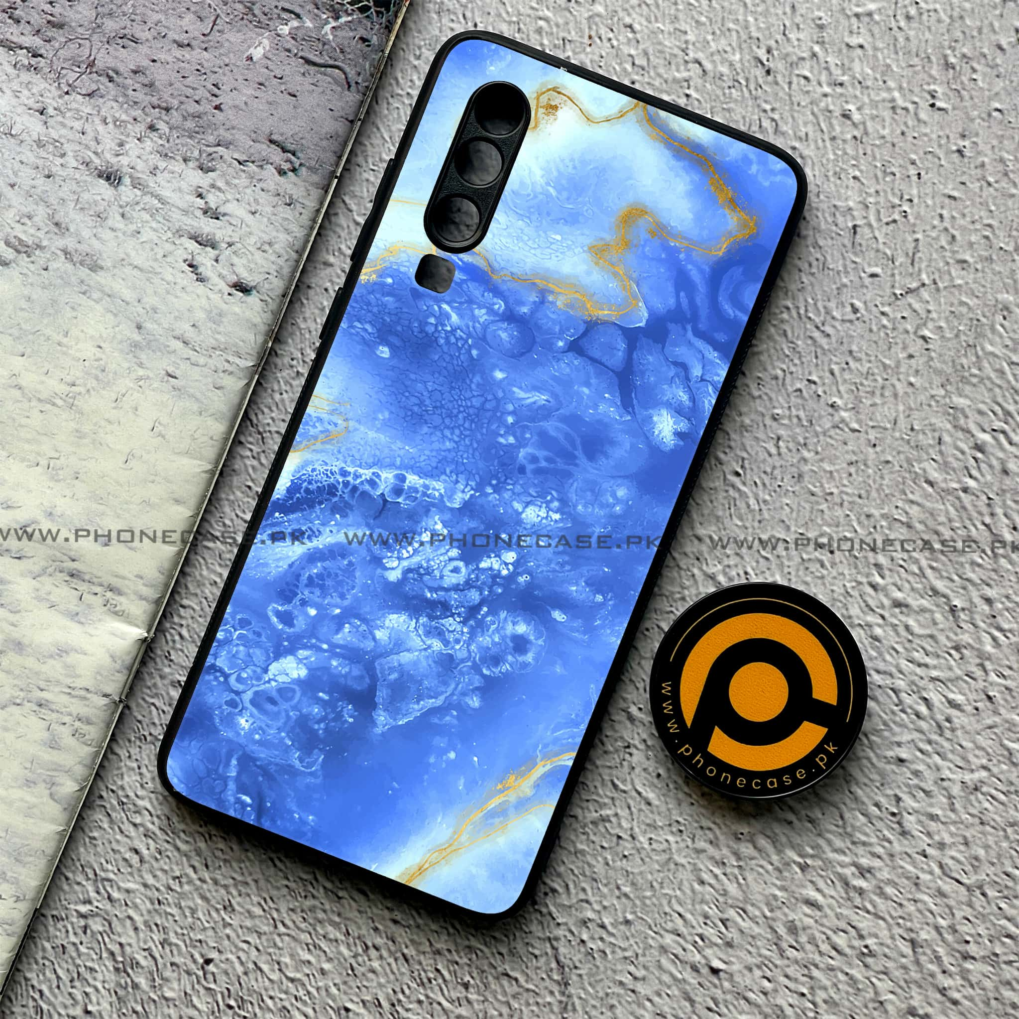 Huawei P30 - Blue Marble 2.0 Series - Premium Printed Glass soft Bumper shock Proof Case