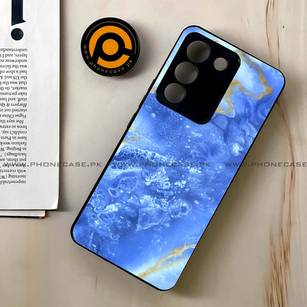 Vivo V29e/Y200 - Blue Marble V 2.0 Design 2 - Premium Printed Glass soft Bumper shock Proof Case CS-23472