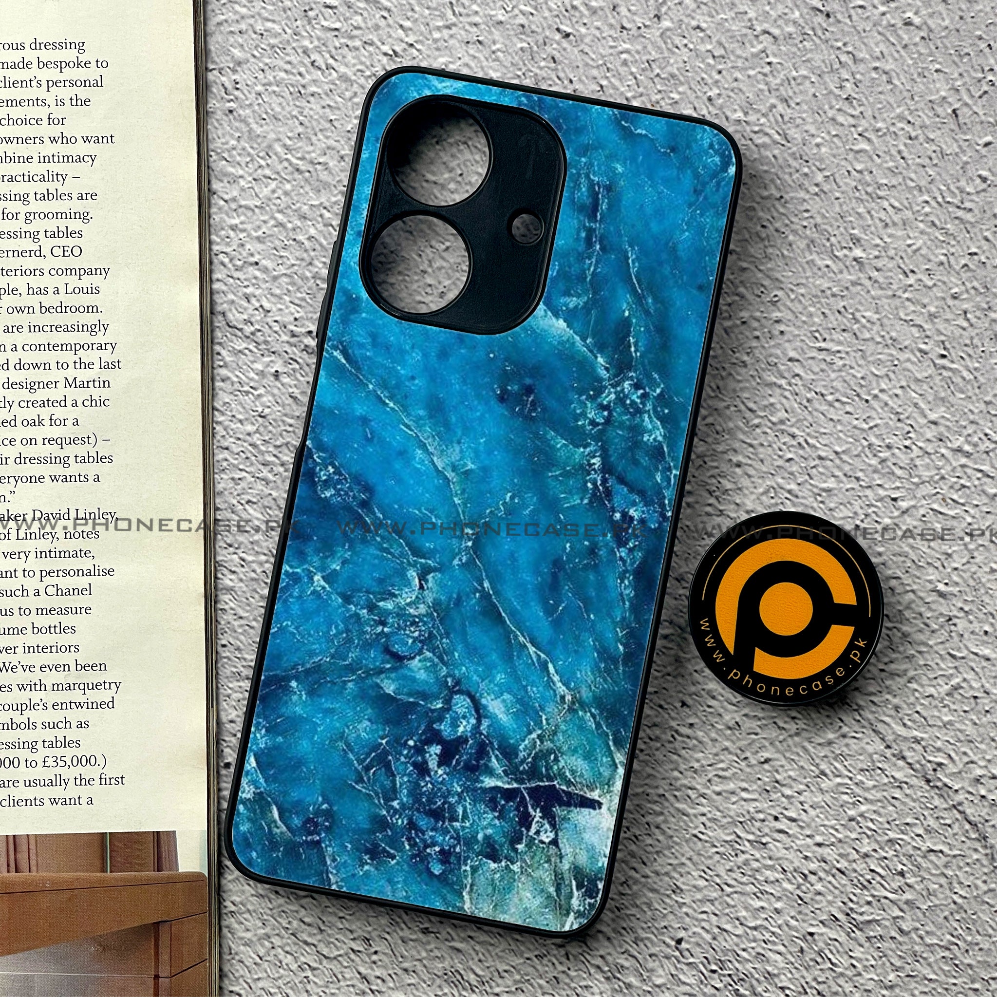 Realme Note 60 - Blue Marble 2.0 Series - Premium Printed Glass soft Bumper shock Proof Case