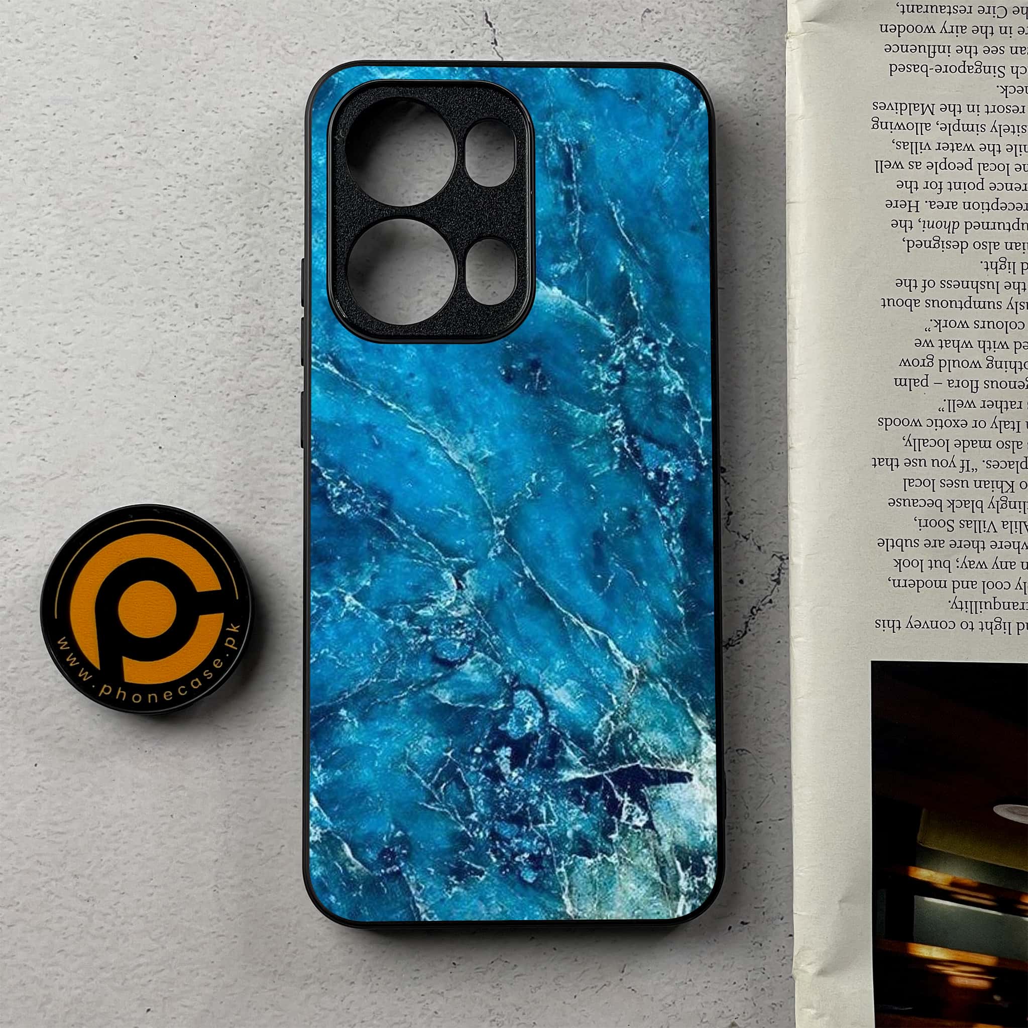 Oppo Reno 13 Pro - Blue Marble 2.0 Series - Premium Metal Printed Soft Bumper Shockproof Case