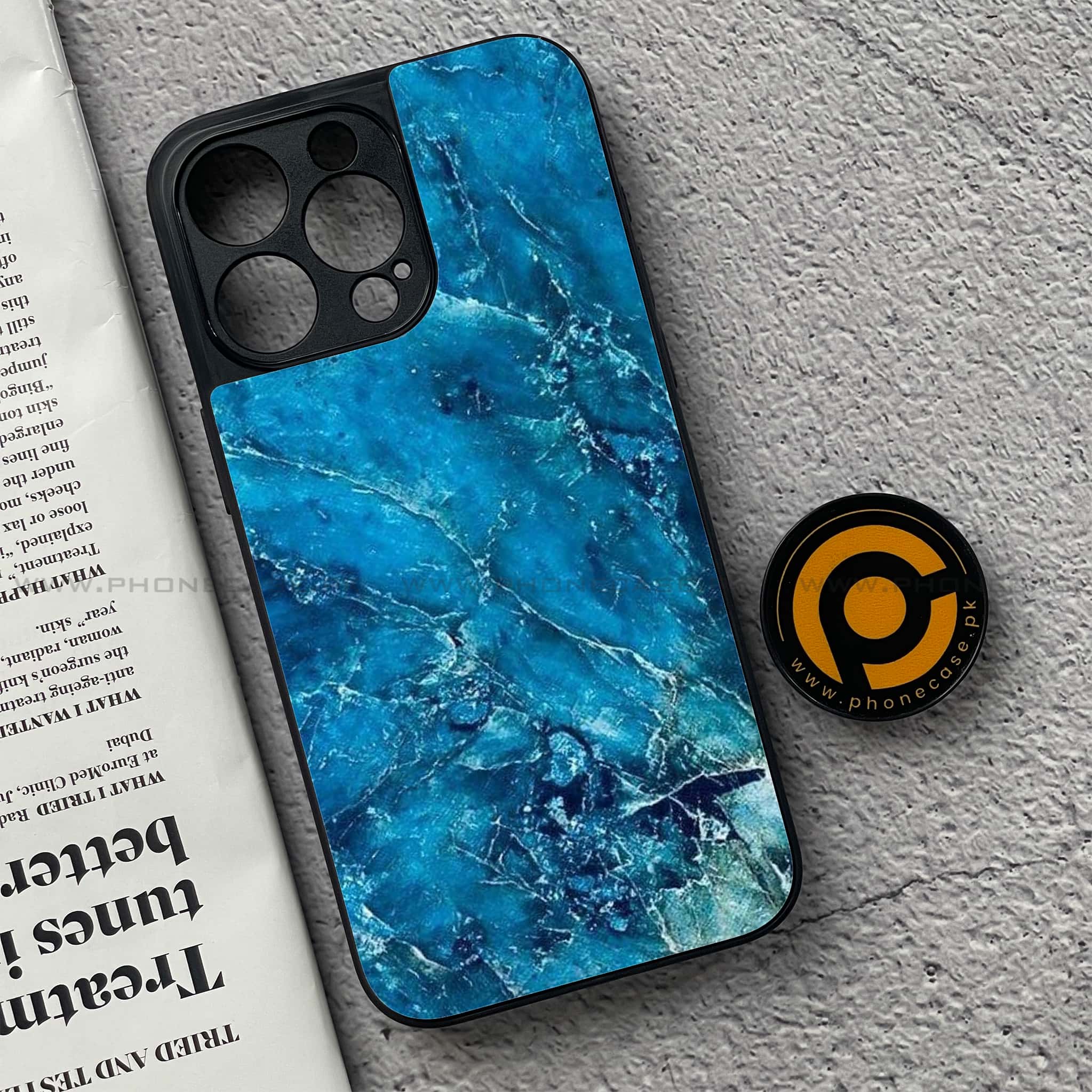 iPhone 15 Pro - Blue Marble Series V 2.0 - Premium Metal Printed soft Bumper shock Proof Case