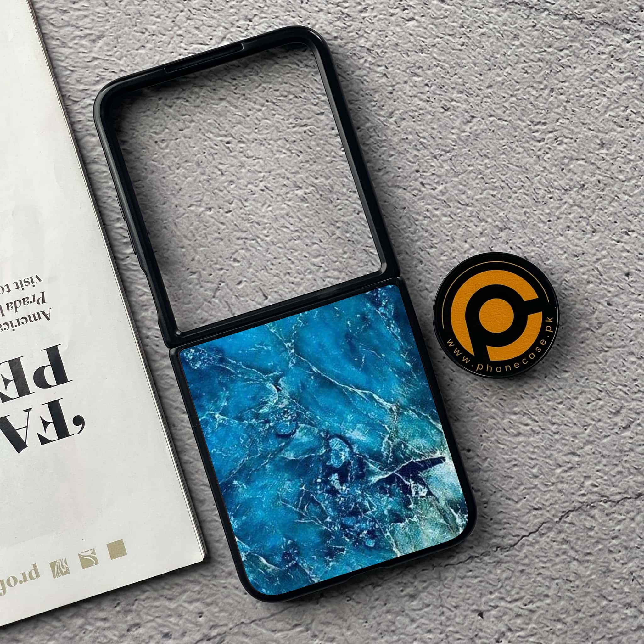 Xiaomi Mix Flip - Blue Marble 2.0 Series - Premium Metal  Printed soft Bumper shock Proof Case