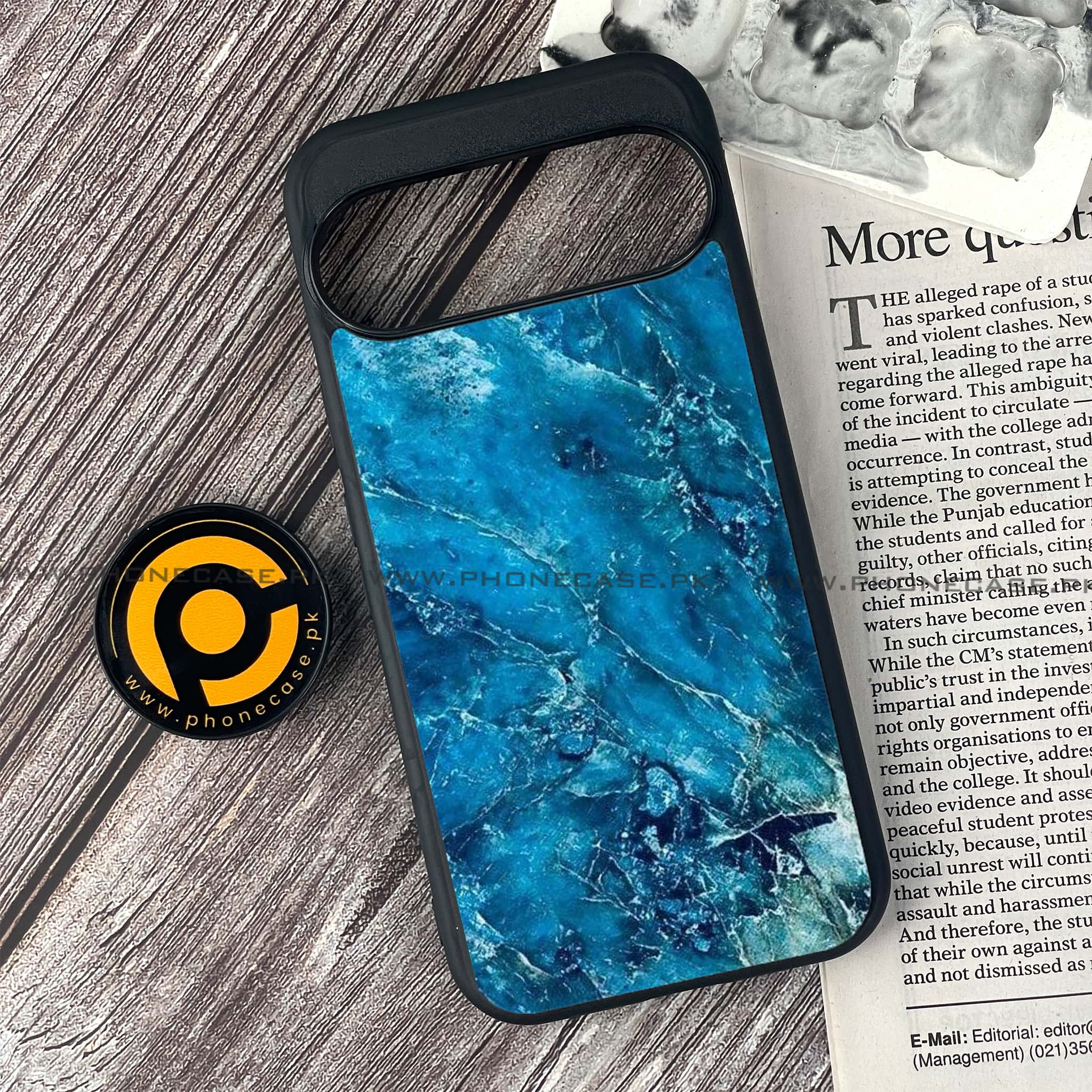 Google Pixel 9 Pro - Blue Marble 2.0 Series - Premium Printed Glass soft Bumper shock Proof Case