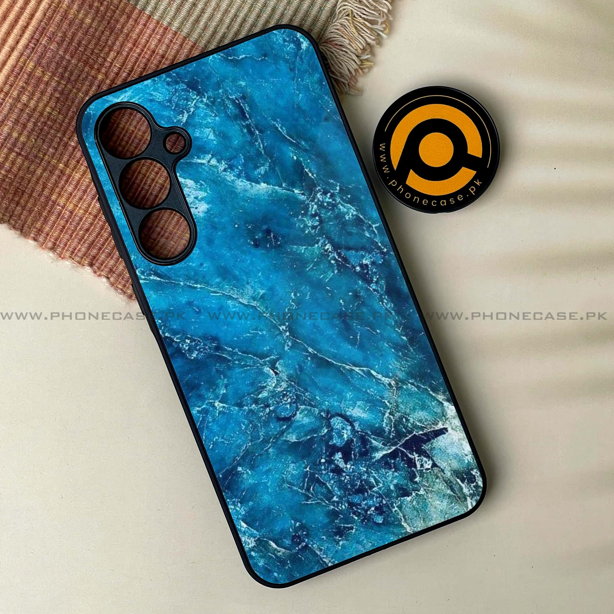 Galaxy A35 5G - Blue Marble Series V 2.0 - Premium Printed Glass soft Bumper shock Proof Case