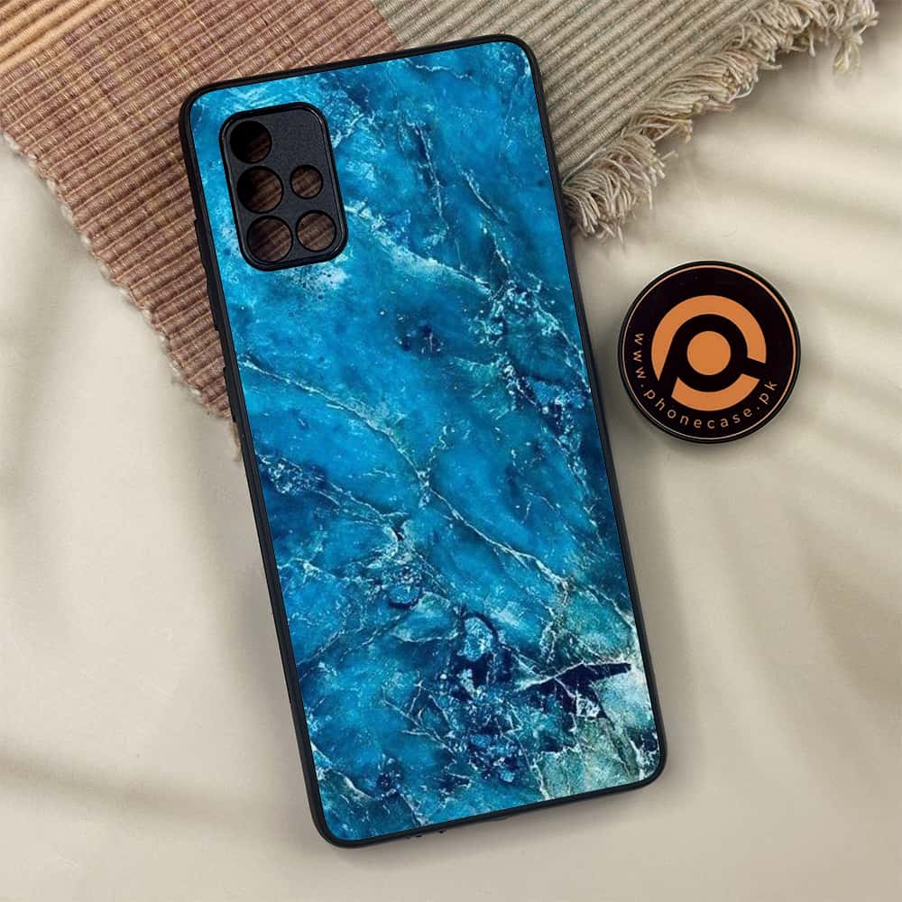 Samsung Galaxy A71 - Blue Marble 2.0 Series - Premium Metal Printed soft Bumper shock Proof Case