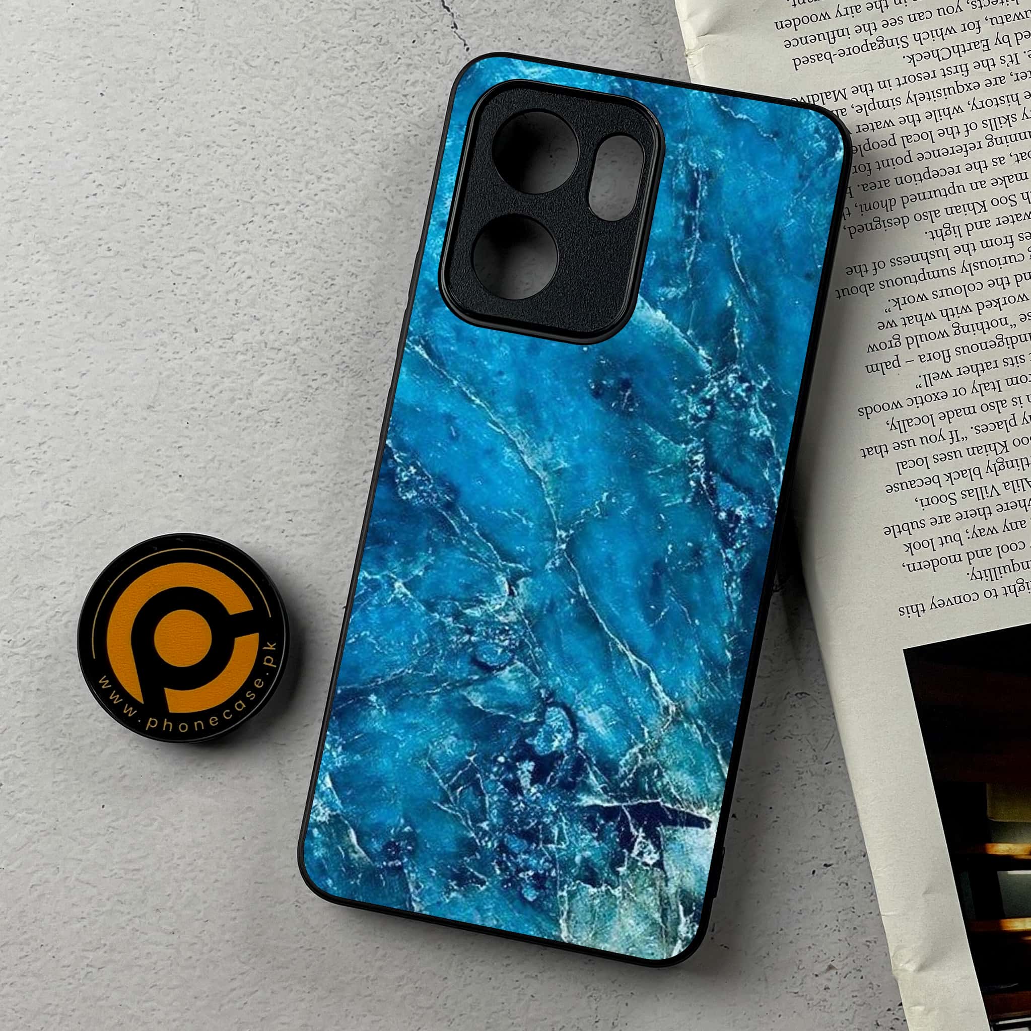 Oppo Reno 13F - Blue Marble 2.0 Series - Premium Metal Printed Soft Bumper Shockproof Case