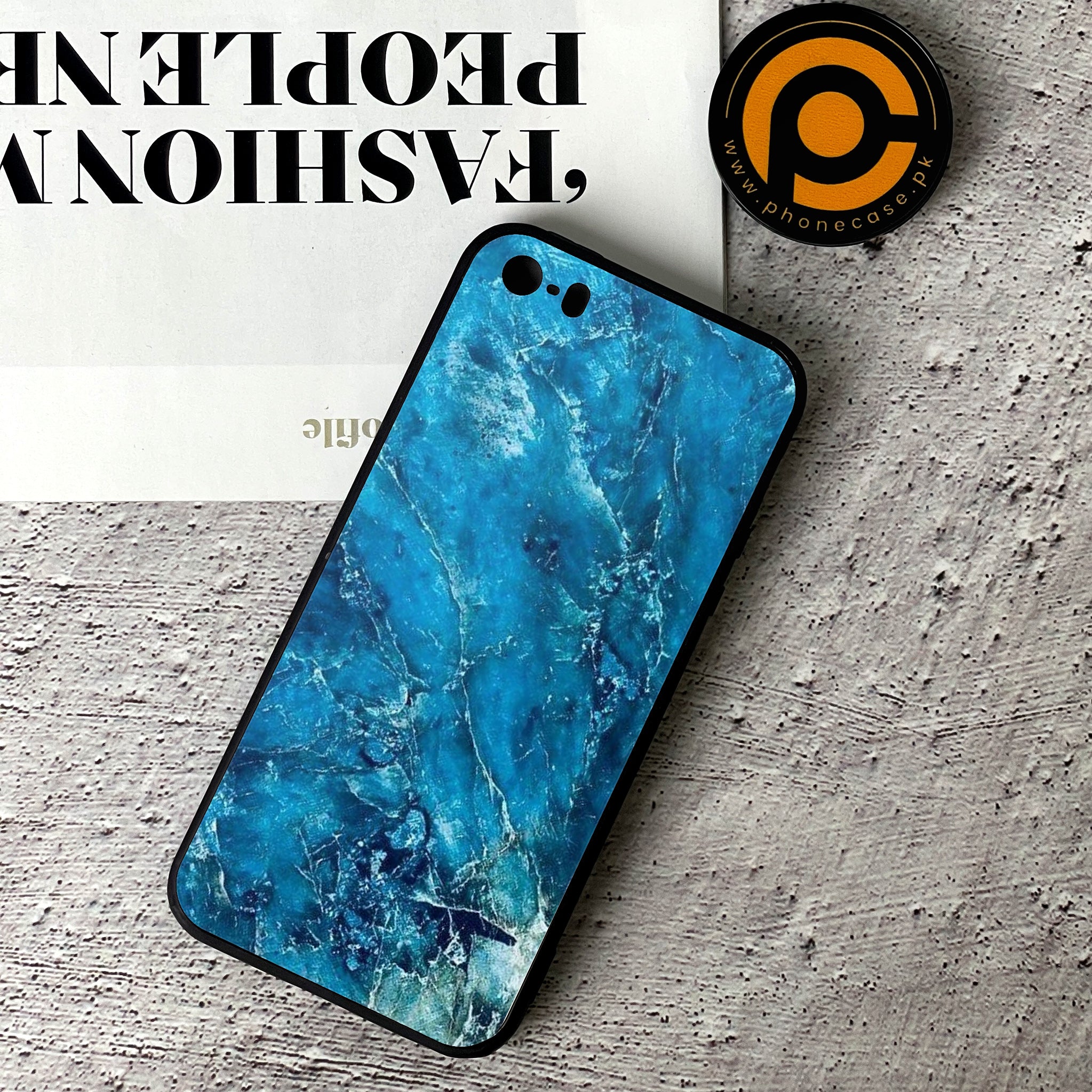 iPhone 5/5c/5s - Blue Marble 2.0 Series - Premium Printed Glass soft Bumper shock Proof Case