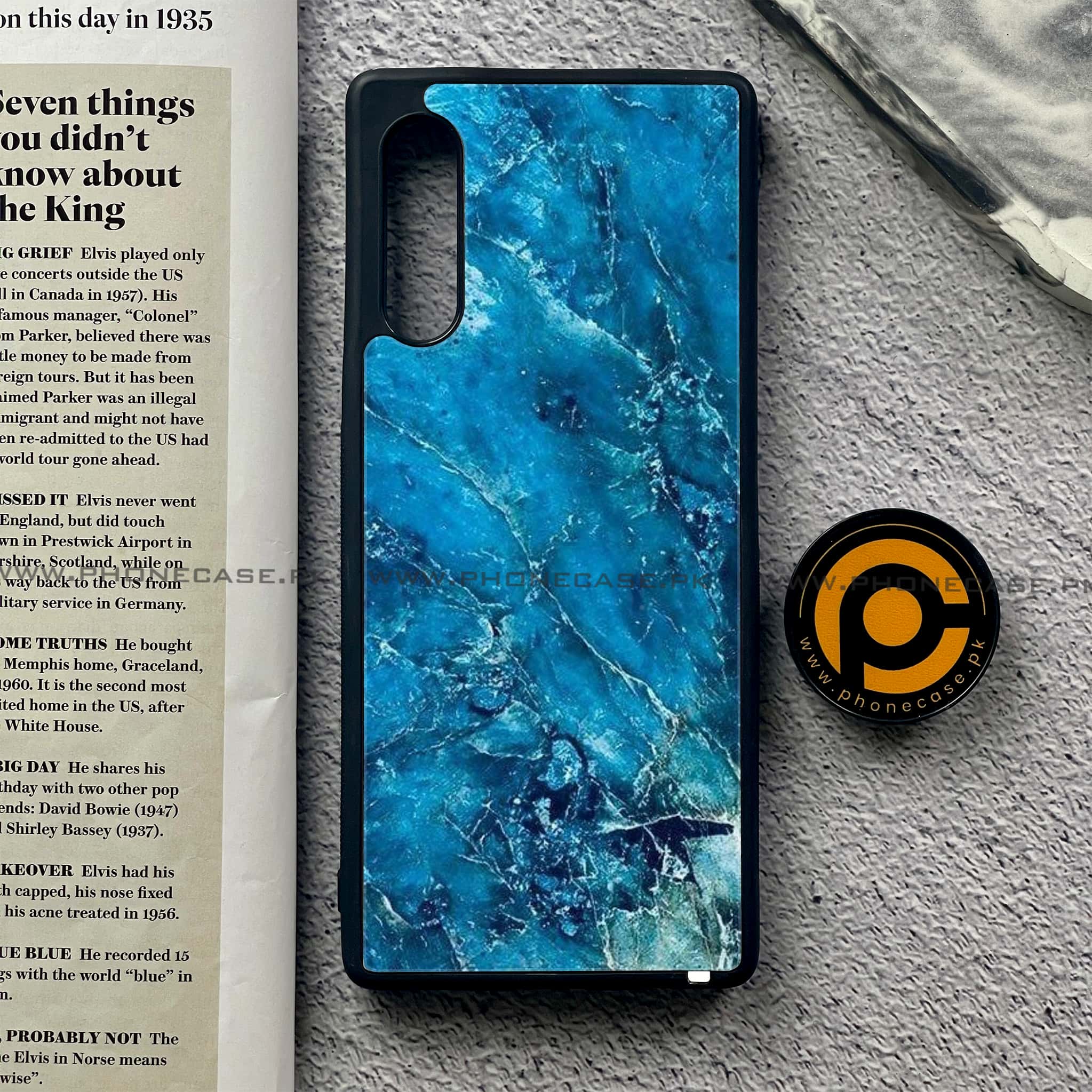 LG G9 - Blue Marble 2.0 Series - Premium Metal Printed soft Bumper shock Proof Case
