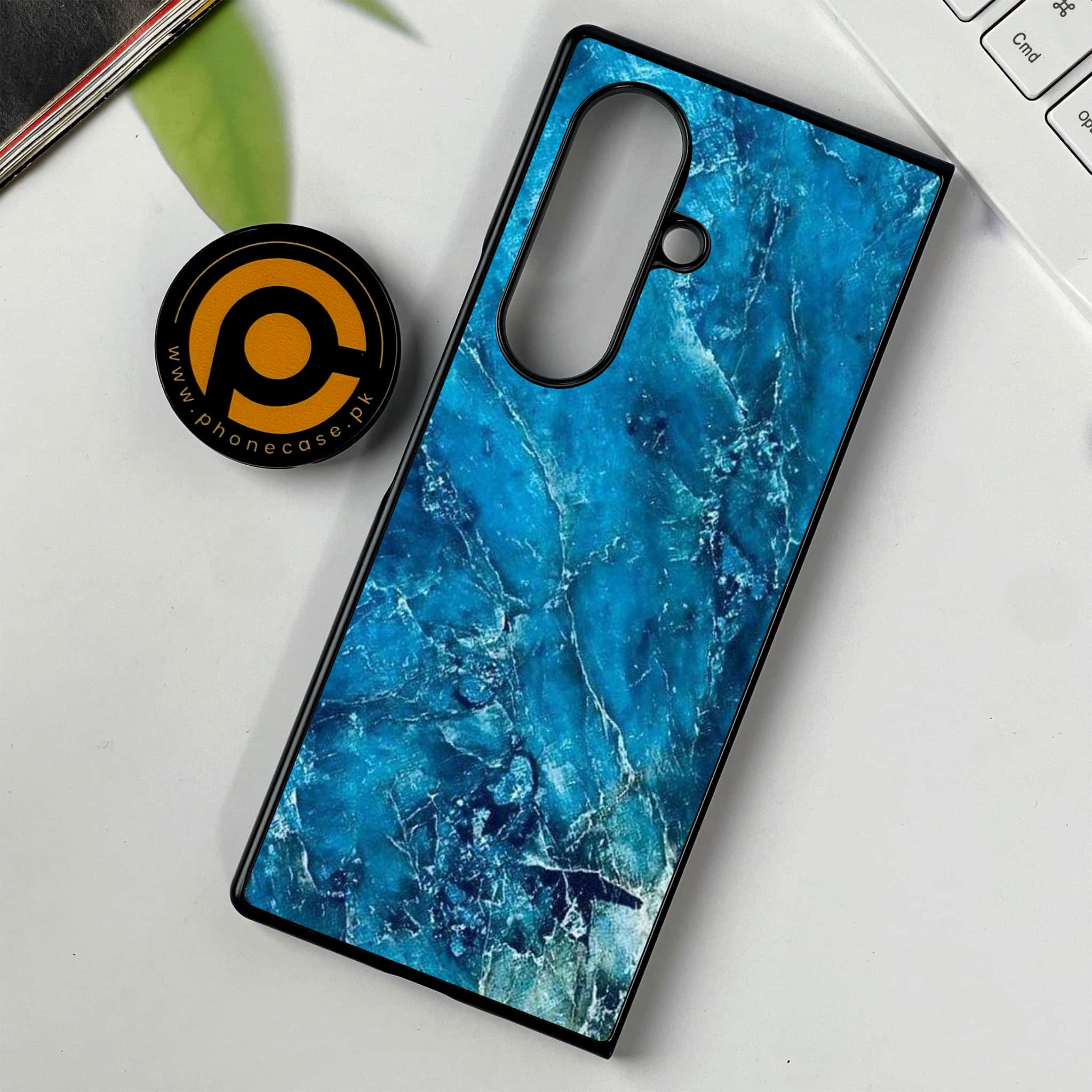 Samsung Galaxy Z Fold 7 - Blue Marble 2.0 Series - Premium Metal Printed soft Bumper shock Proof Case