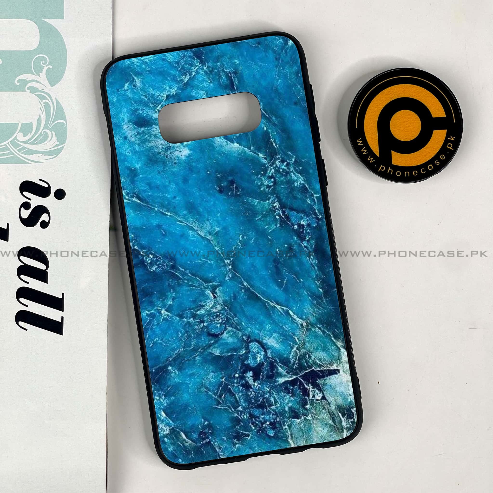 Galaxy S10e - Blue Marble 2.0 Series - Premium Printed Glass soft Bumper shock Proof Case