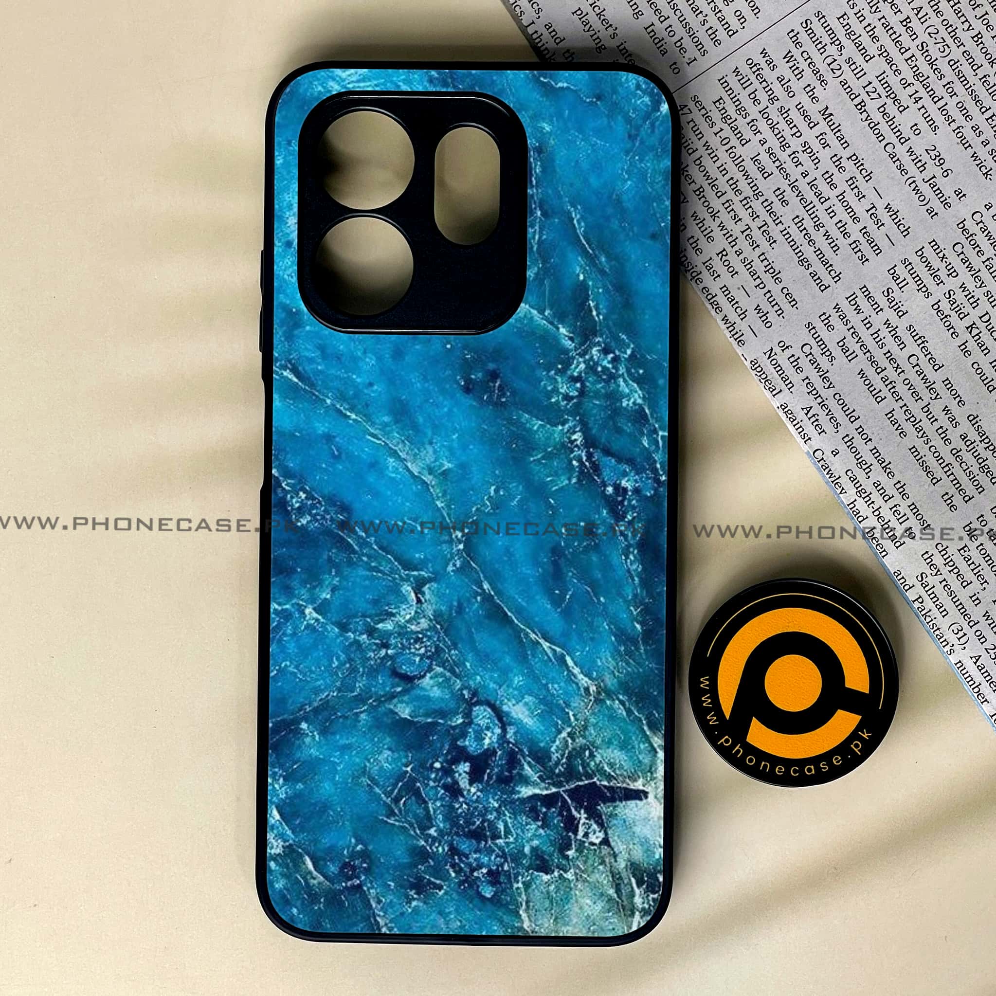 Infinix Smart 9 HD - Blue Marble 2.0 Series - Premium Metal Printed soft Bumper shock Proof Case