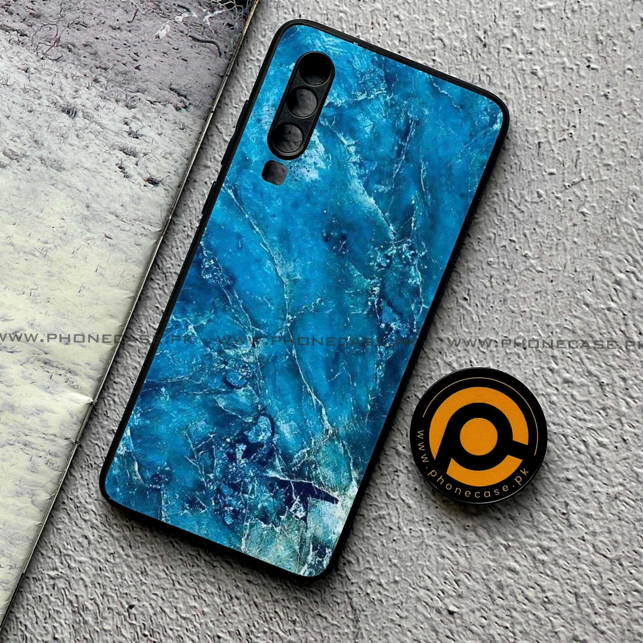 Huawei P30 - Blue Marble 2.0 Series - Premium Printed Glass soft Bumper shock Proof Case