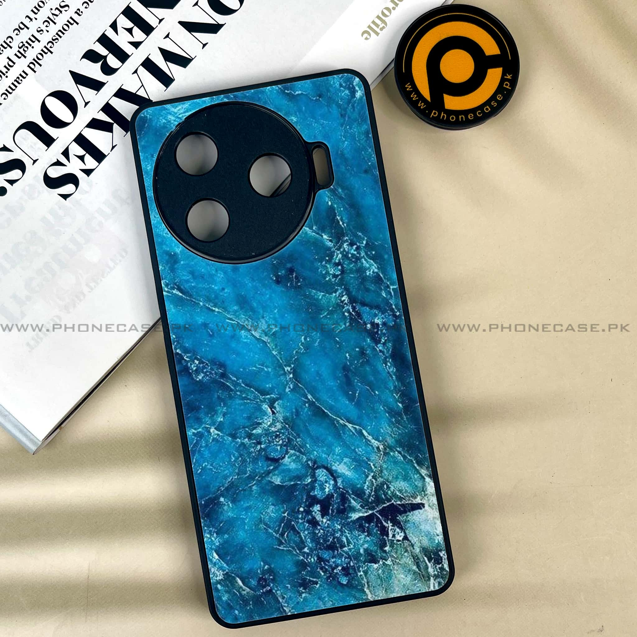 Tecno Camon 30 Pro - Blue Marble 2.0 Series - Premium Printed Glass soft Bumper shock Proof Case