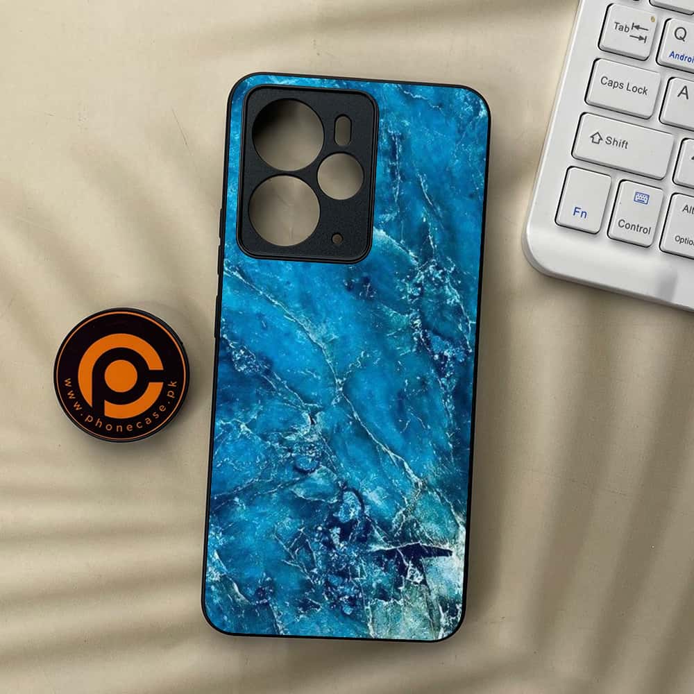 Realme 14T 5G - Blue Marble 2.0 Series - Premium Metal Printed soft Bumper Shock Proof Case