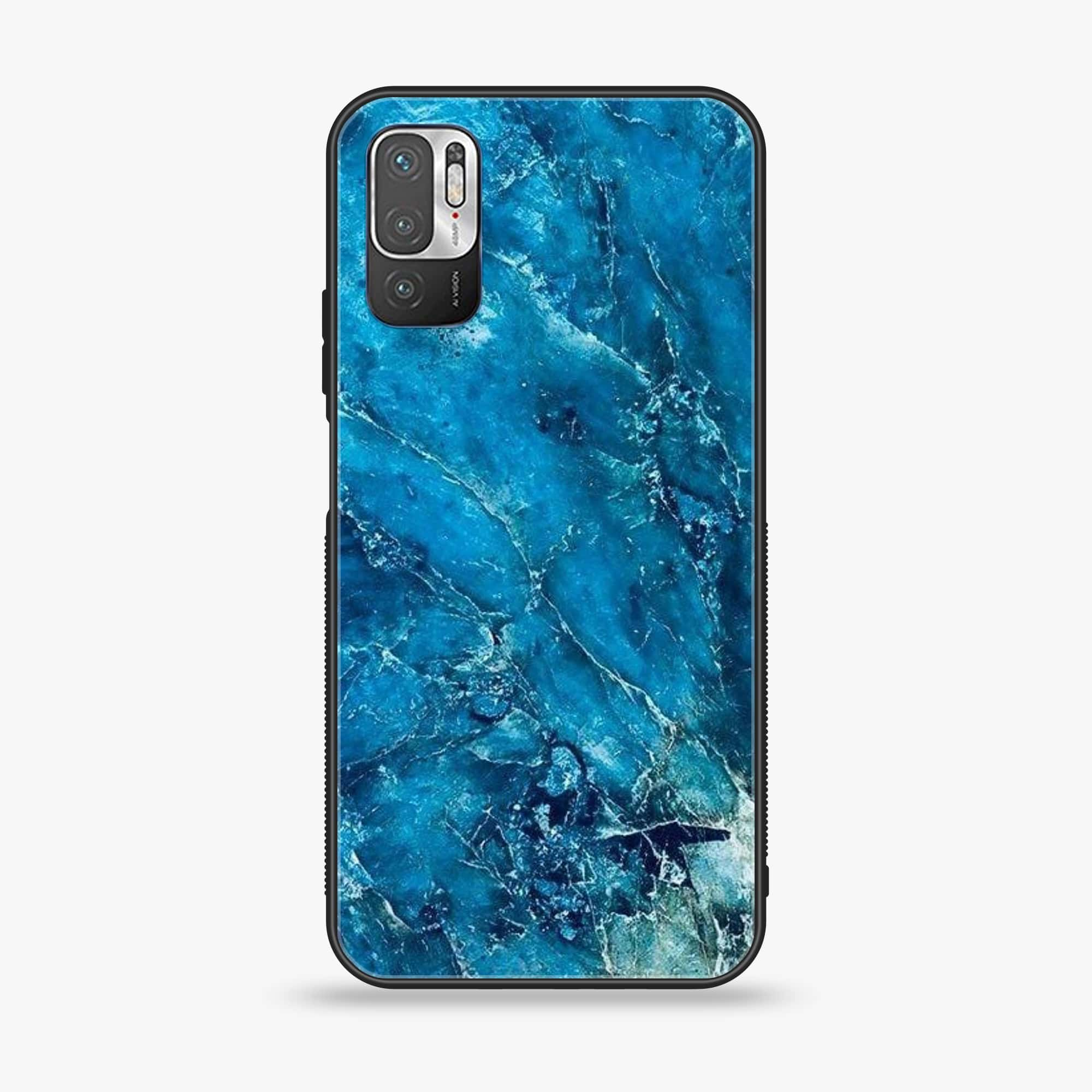 Xiaomi Redmi Note 10 5G - Blue Marble 2.0 Series - Premium Printed Glass soft Bumper shock Proof Case