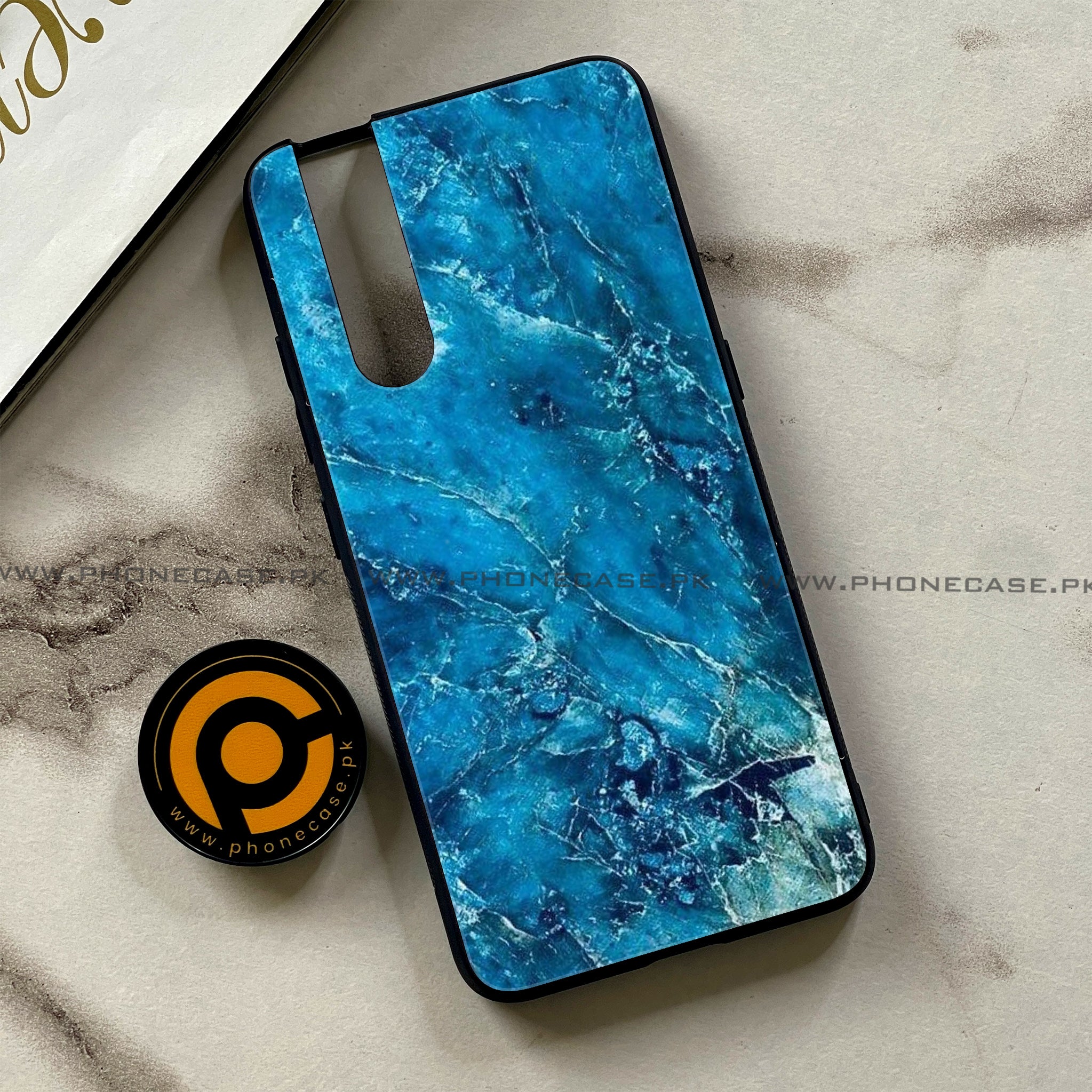 Vivo V15 Pro - Blue Marble 2.0 Series - Premium Printed Glass soft Bumper shock Proof Case