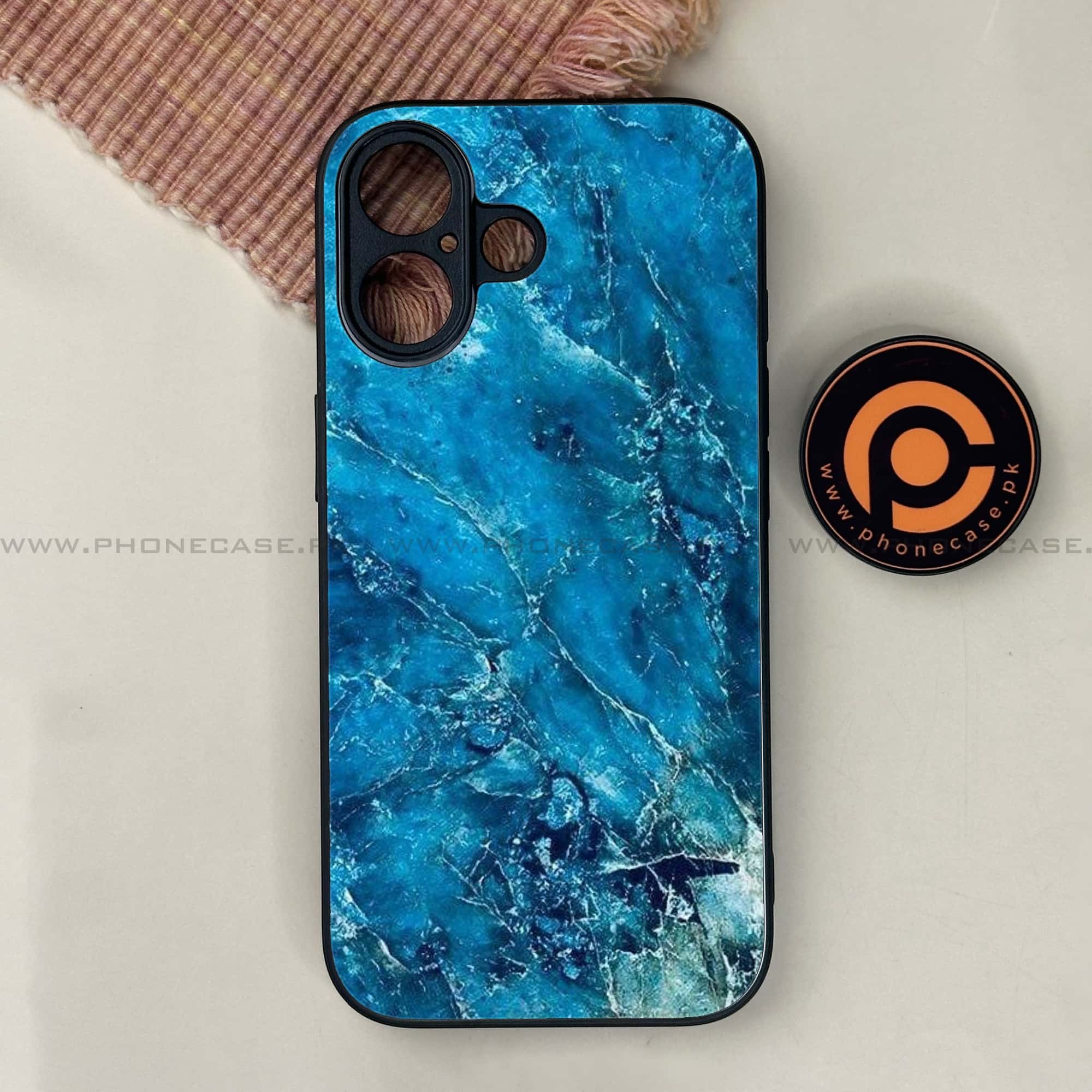 iPhone 17 - Blue Marble 2.0 Series - Premium Printed Glass soft Bumper shock Proof Case