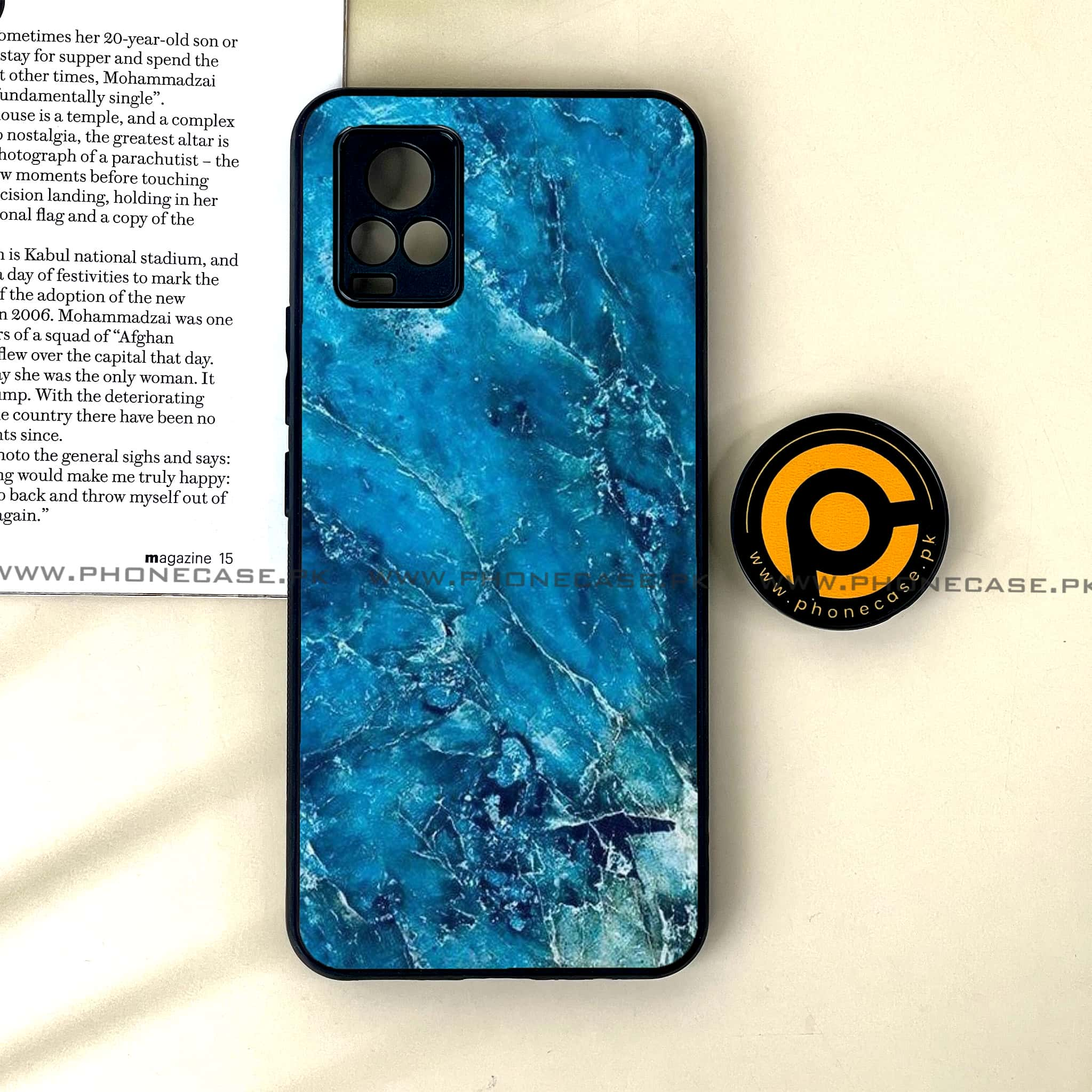 Vivo V20 - Blue Marble 2.0 Series - Premium Printed Glass soft Bumper shock Proof Case