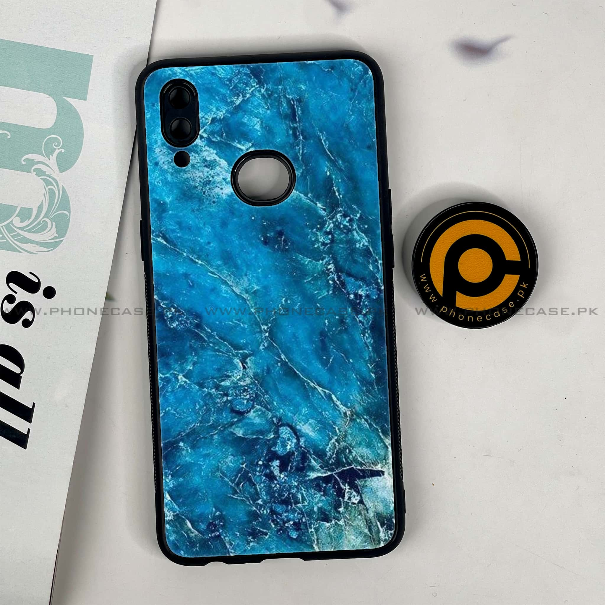 Galaxy A10s - Blue Marble 2.0 Series - Premium Printed Glass soft Bumper shock Proof Case