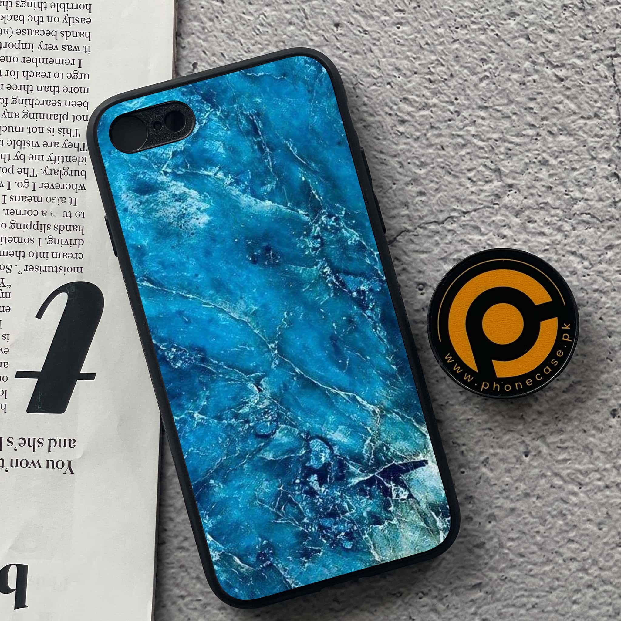 iPhone 7 / 8 - Blue Marble Series V 2.0 - Premium Printed Glass soft Bumper shock Proof Case