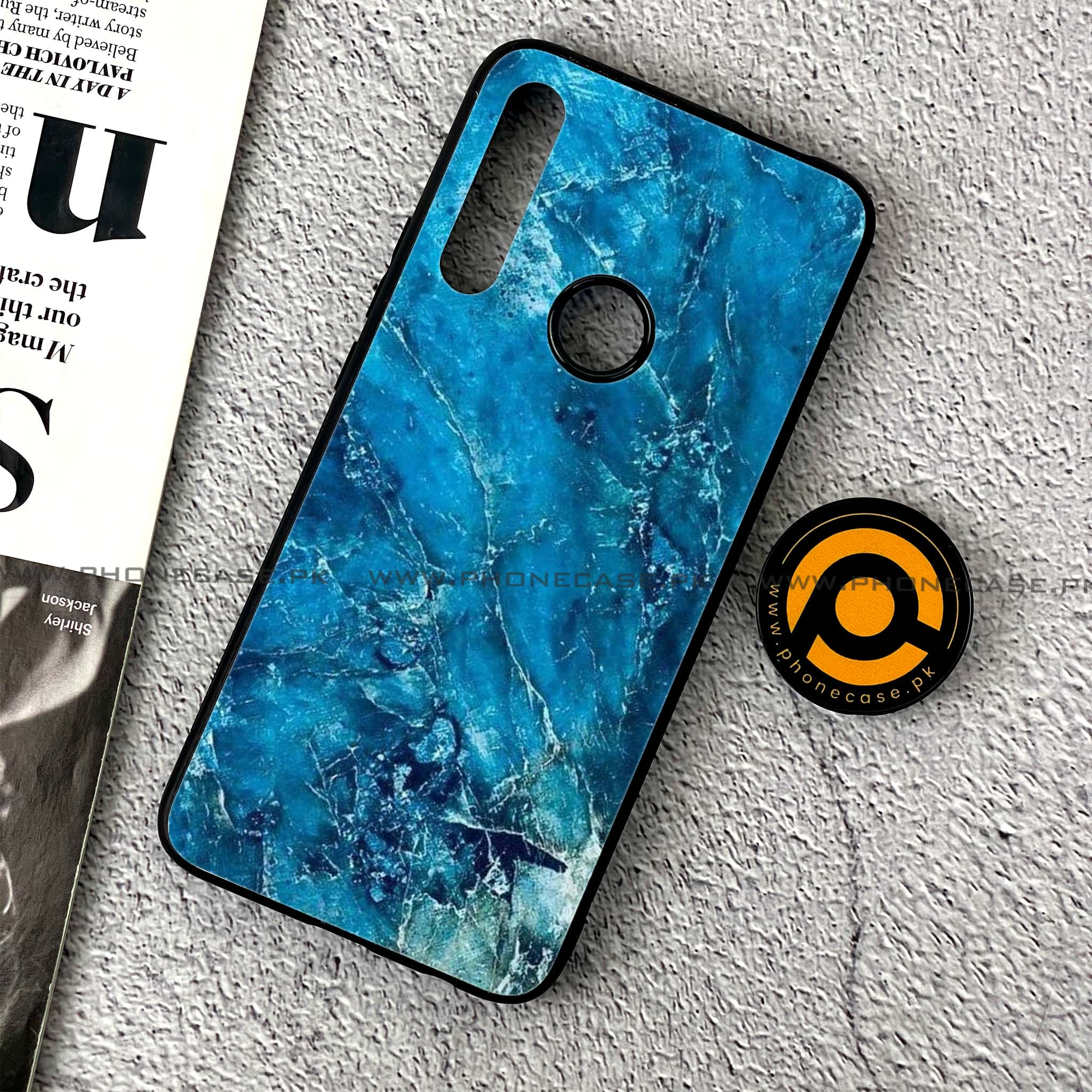 Huawei Y9 Prime (2019) - Blue Marble Series V 2.0 - Premium Printed Glass soft Bumper shock Proof Case