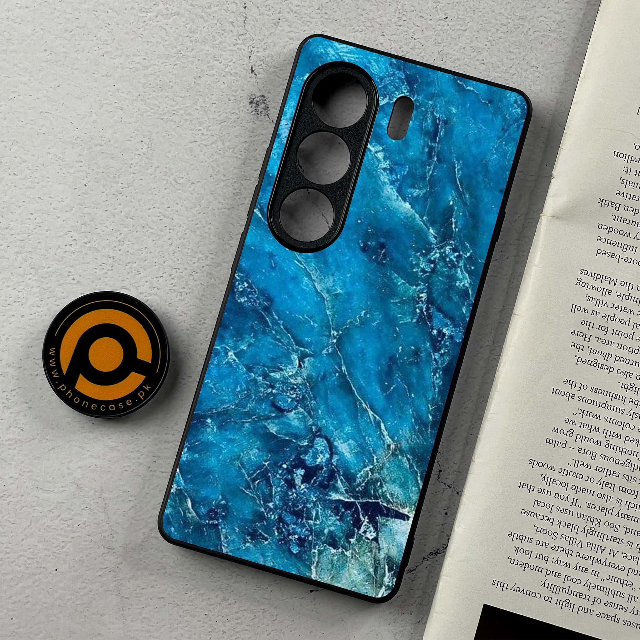 Tecno Camon 40 - Blue Marble 2.0 Series  - Premium Metal Printed Soft Bumper Shockproof Case