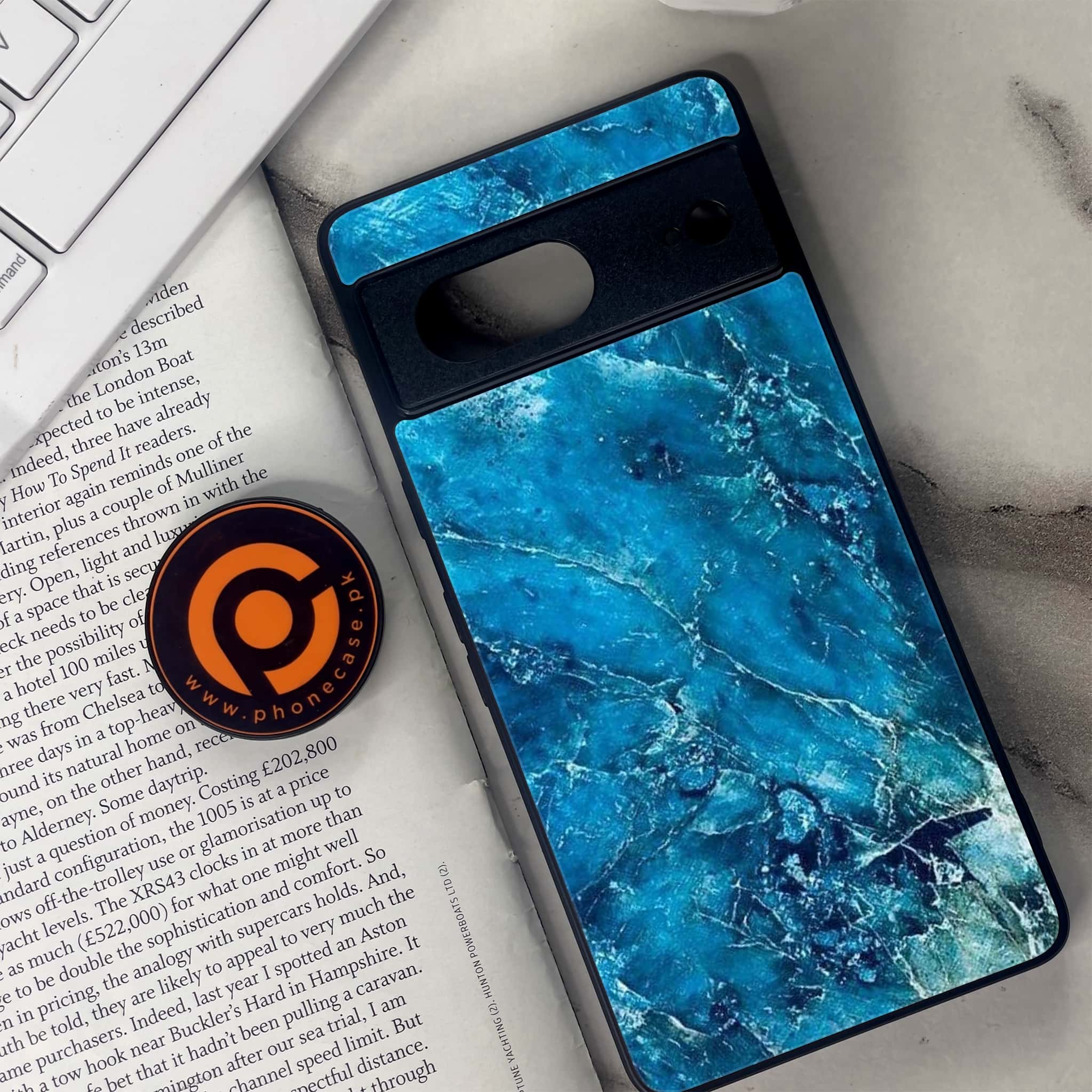 Google Pixel 7 - Blue Marble Series V 2.0 - Premium Metal Printed soft Bumper Shock Proof Case