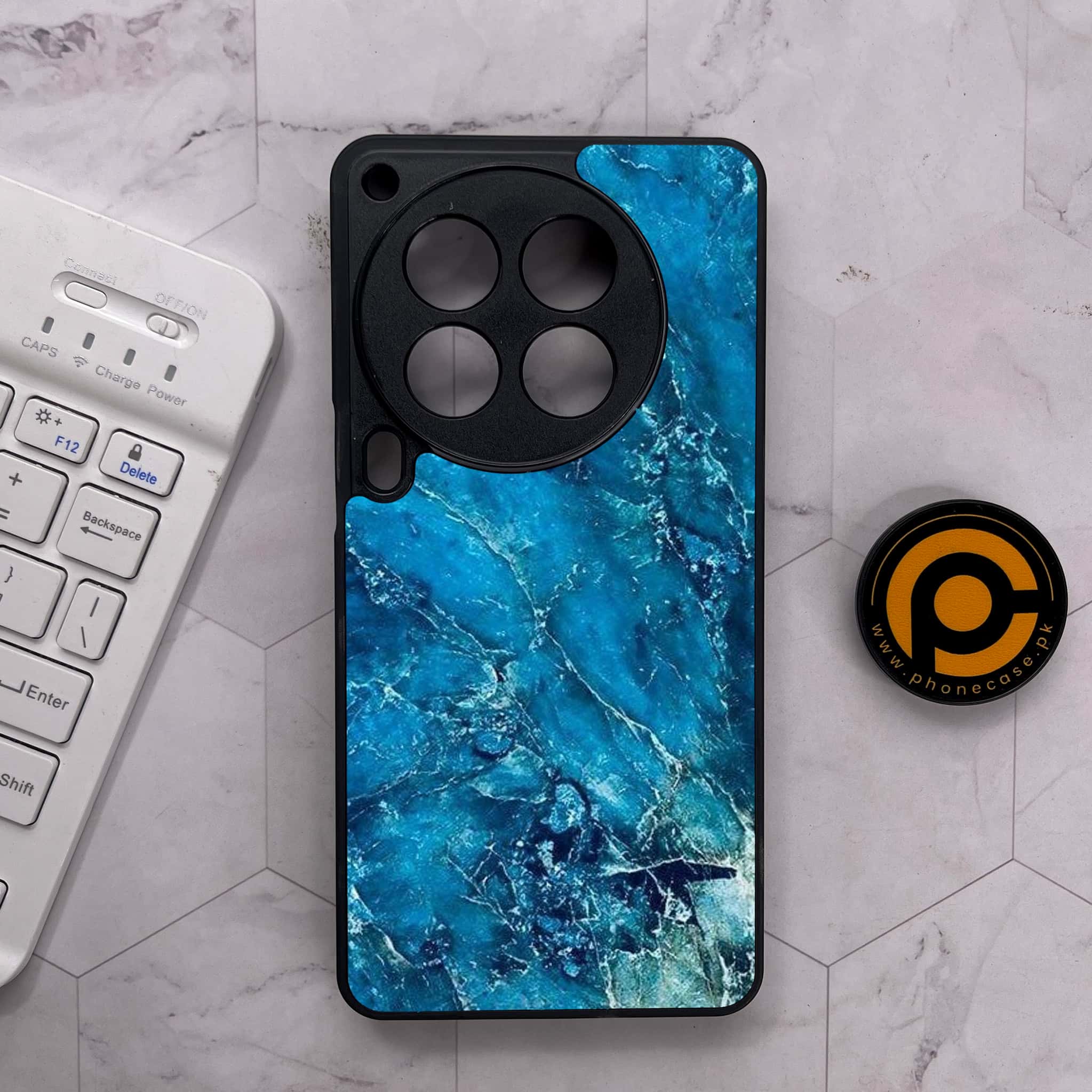 Tecno Camon 30 Premier - Blue Marble 2.0 Series - Premium Metal Printed soft Bumper shock Proof Case