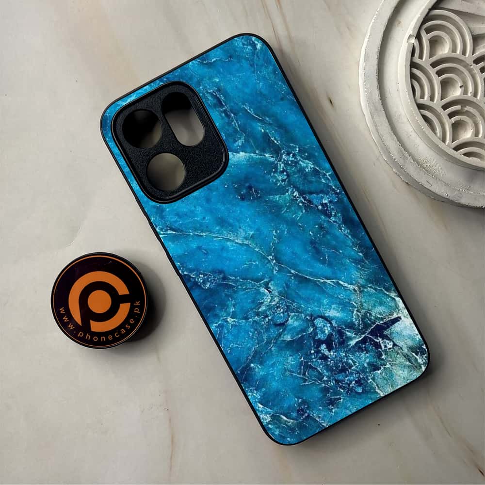 Oppo Reno 14F - Blue Marble 2.0 Series - Premium Metal Printed Soft Bumper Shockproof Case