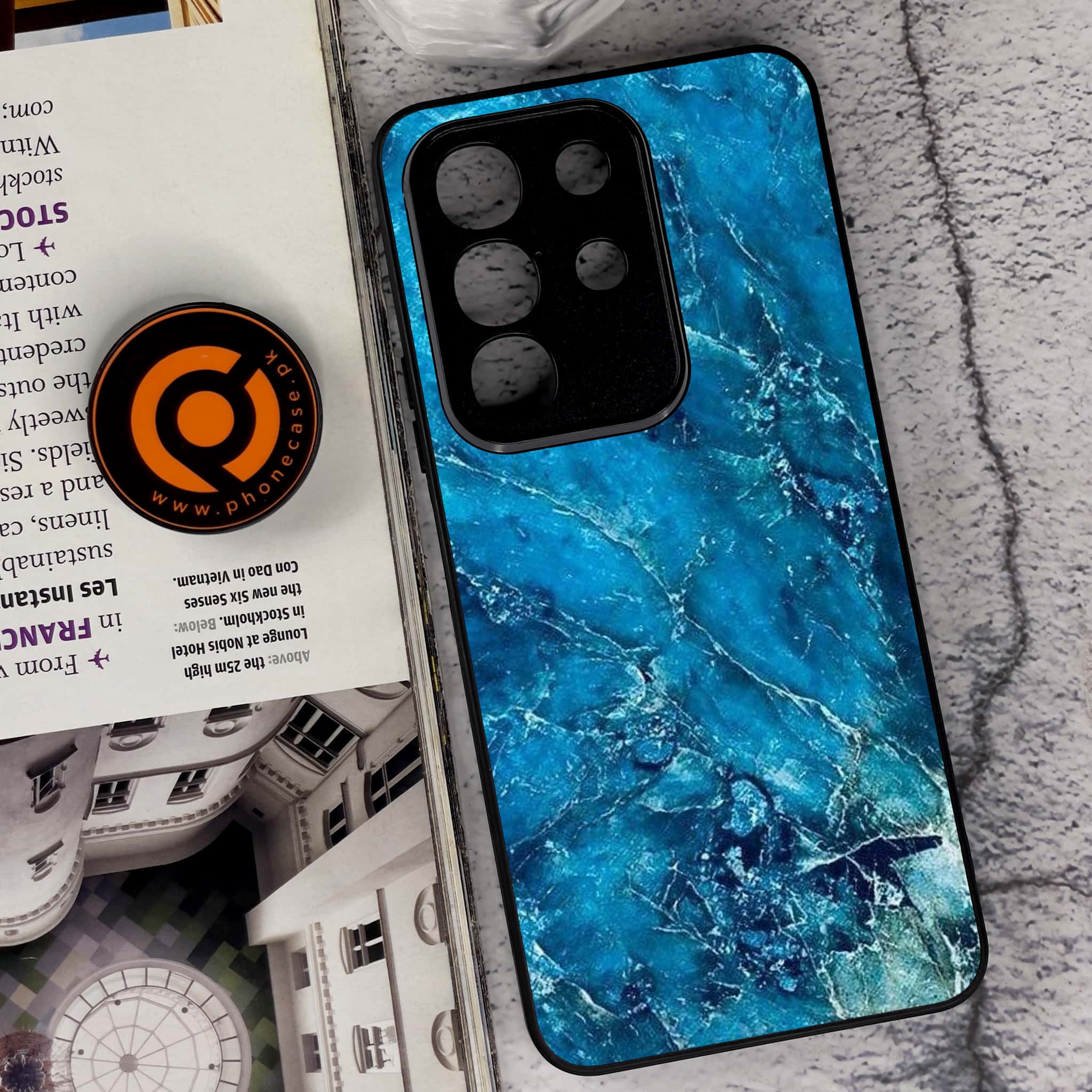 Vivo Y29 4G - Blue Marble 2.0 Series - Premium Metal Printed soft Bumper Shock Proof Case