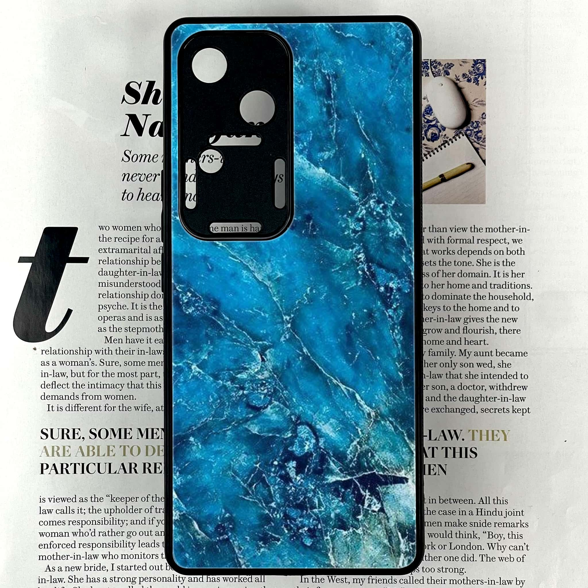 Vivo V30 - Blue Marble 2.0 Series - Premium Printed Glass soft Bumper shock Proof Case