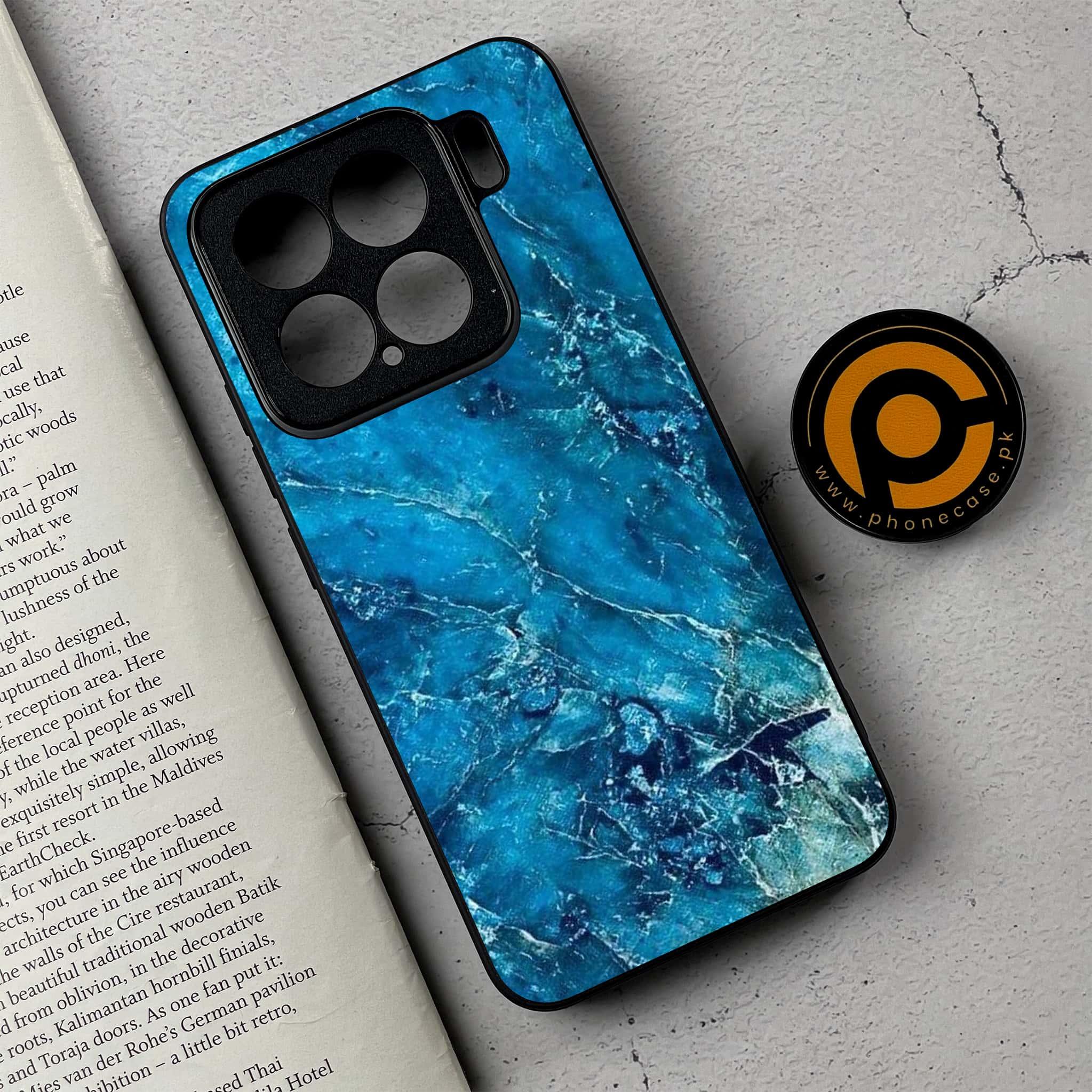 Xiaomi 15 - Blue Marble 2.0 Series - Premium Metal Printed soft Bumper shock Proof Case