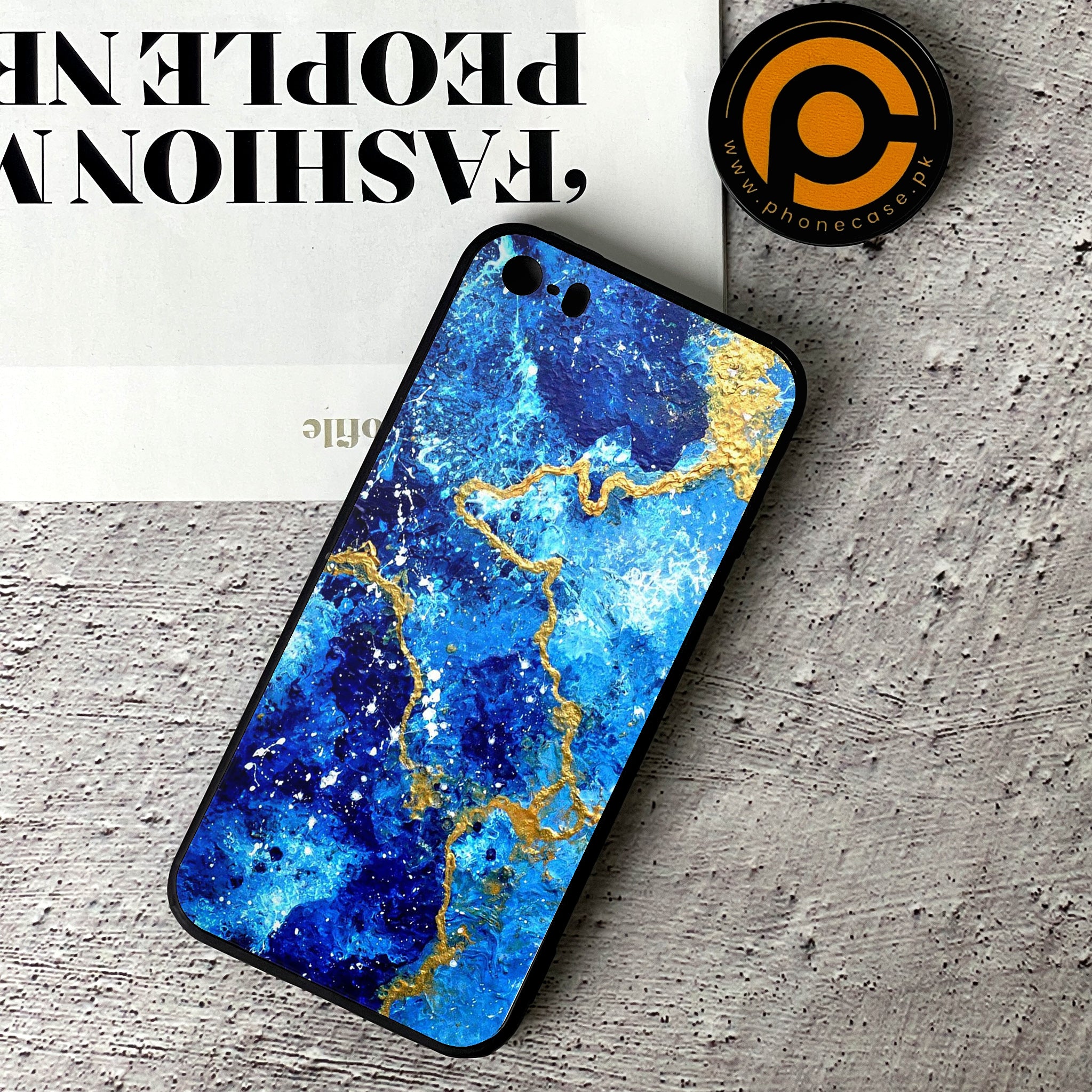 iPhone 5/5c/5s - Blue Marble 2.0 Series - Premium Printed Glass soft Bumper shock Proof Case