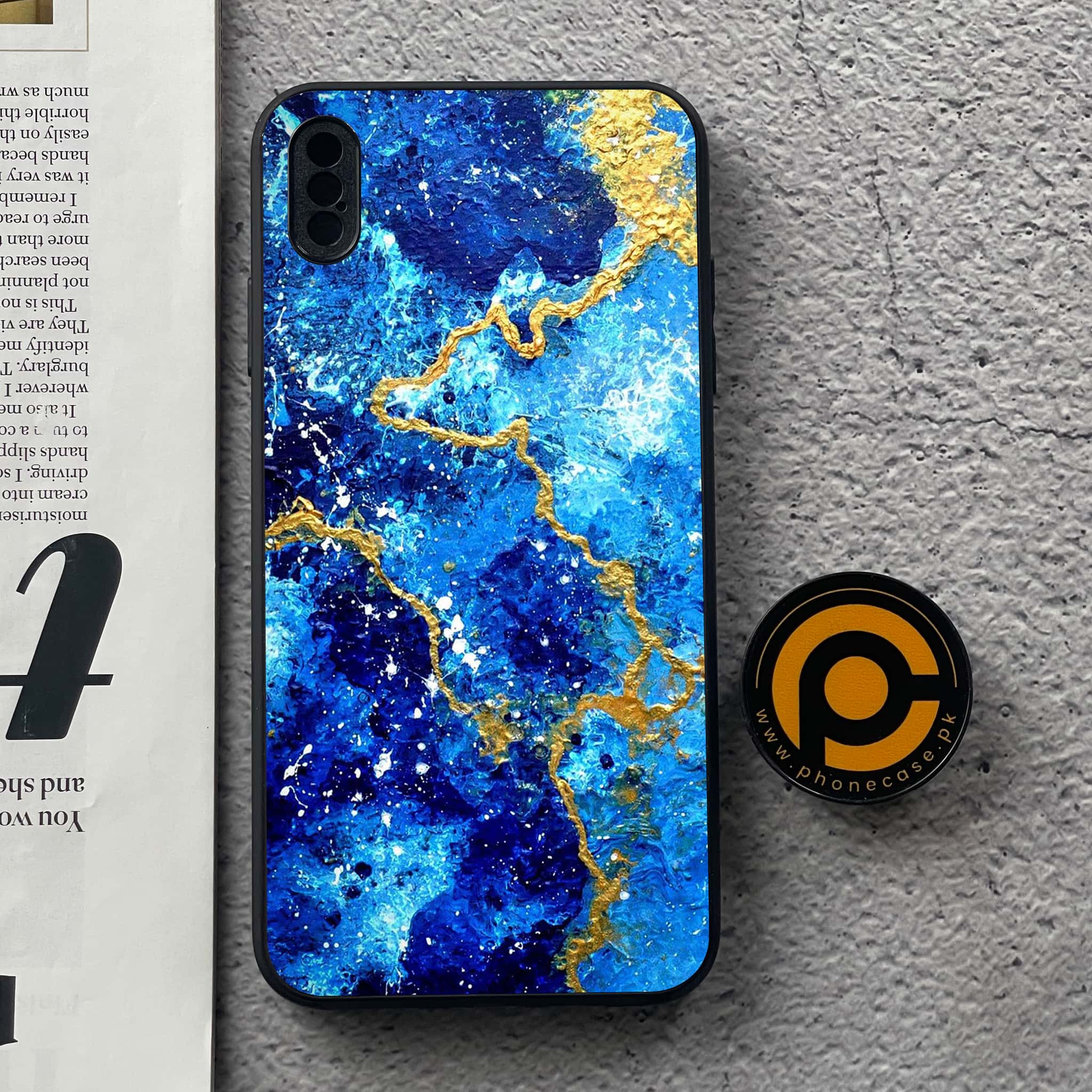iPhone Xs Max - Blue Marble Series V 2.0 - Premium Metal Printed soft Bumper shock Proof Case