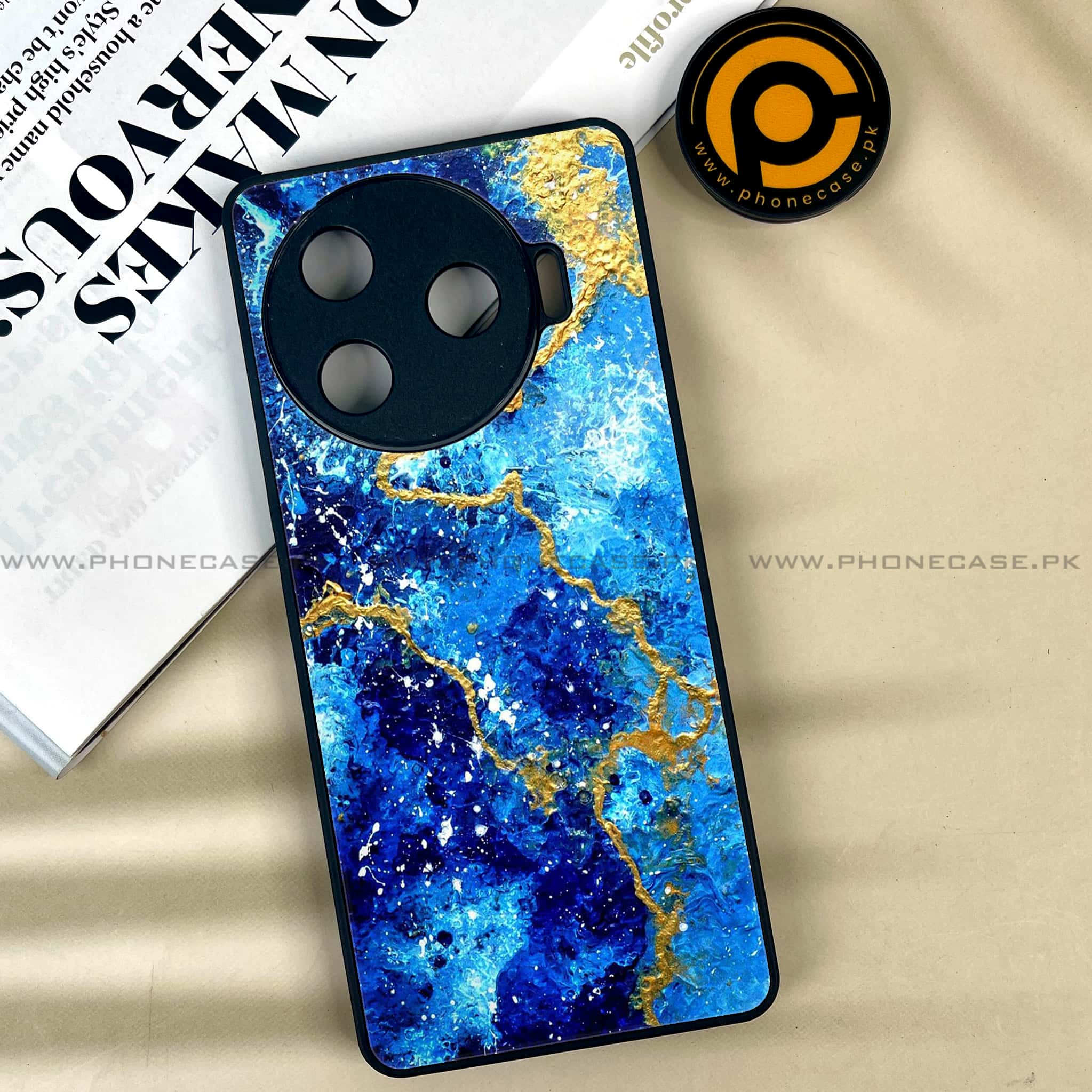 Tecno Camon 30 Pro - Blue Marble 2.0 Series - Premium Printed Glass soft Bumper shock Proof Case