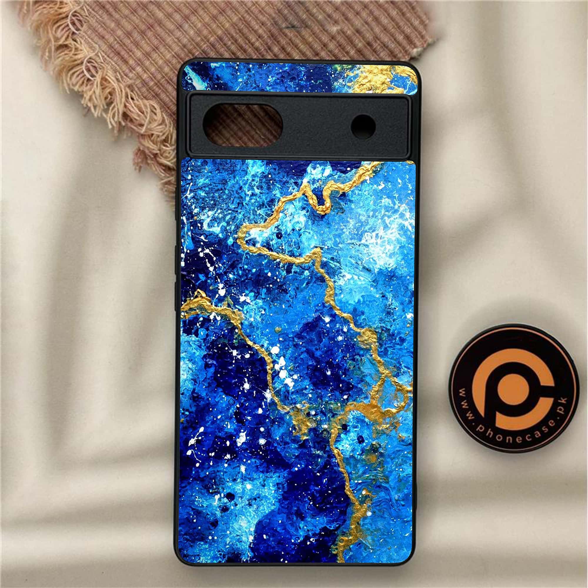 Google Pixel 6A - Blue Marble Series V 2.0 - Premium Metal Printed soft Bumper Shock Proof Case
