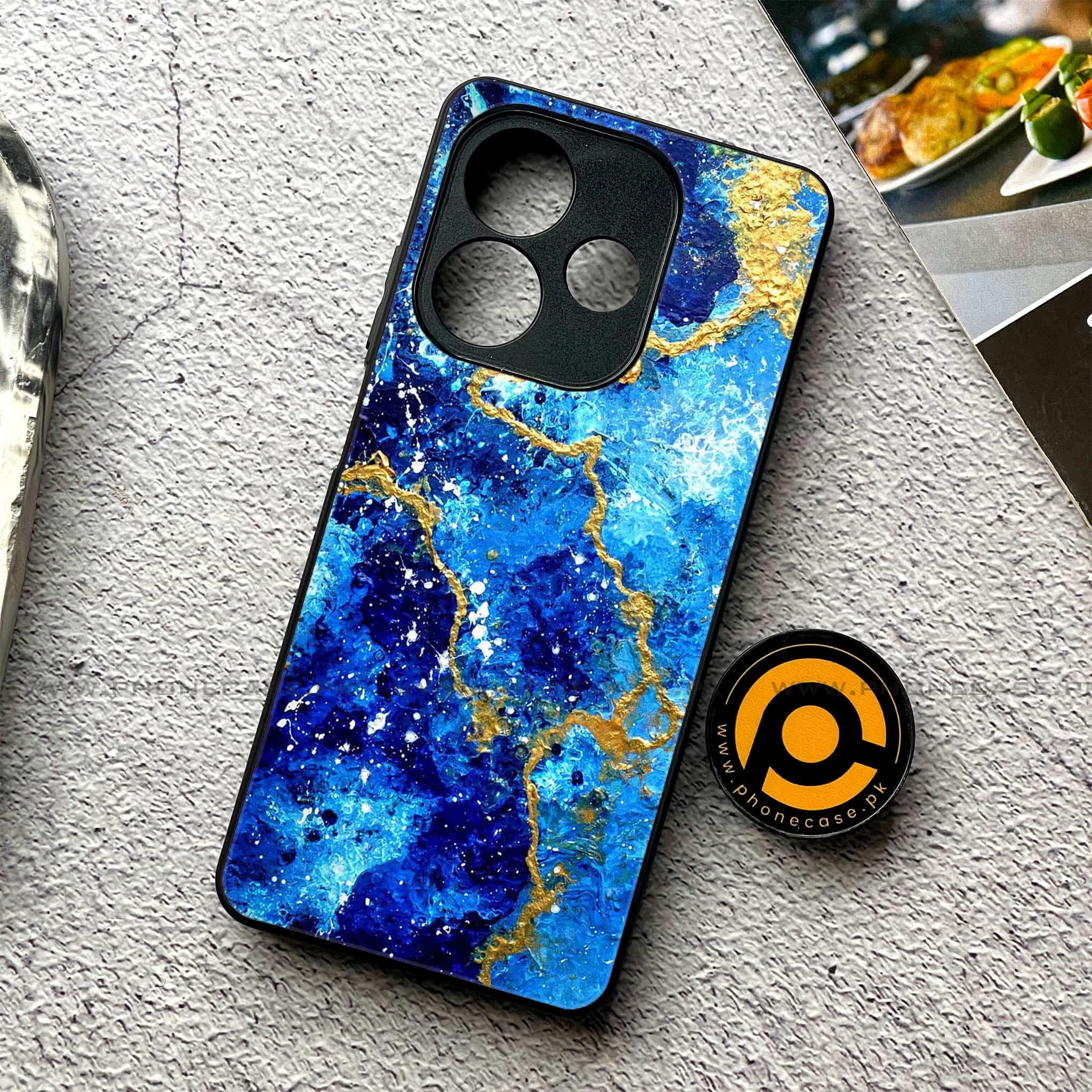 Oppo A5 Pro - Blue Marble 2.0 Series - Premium Metal Printed soft Bumper shock Proof Case