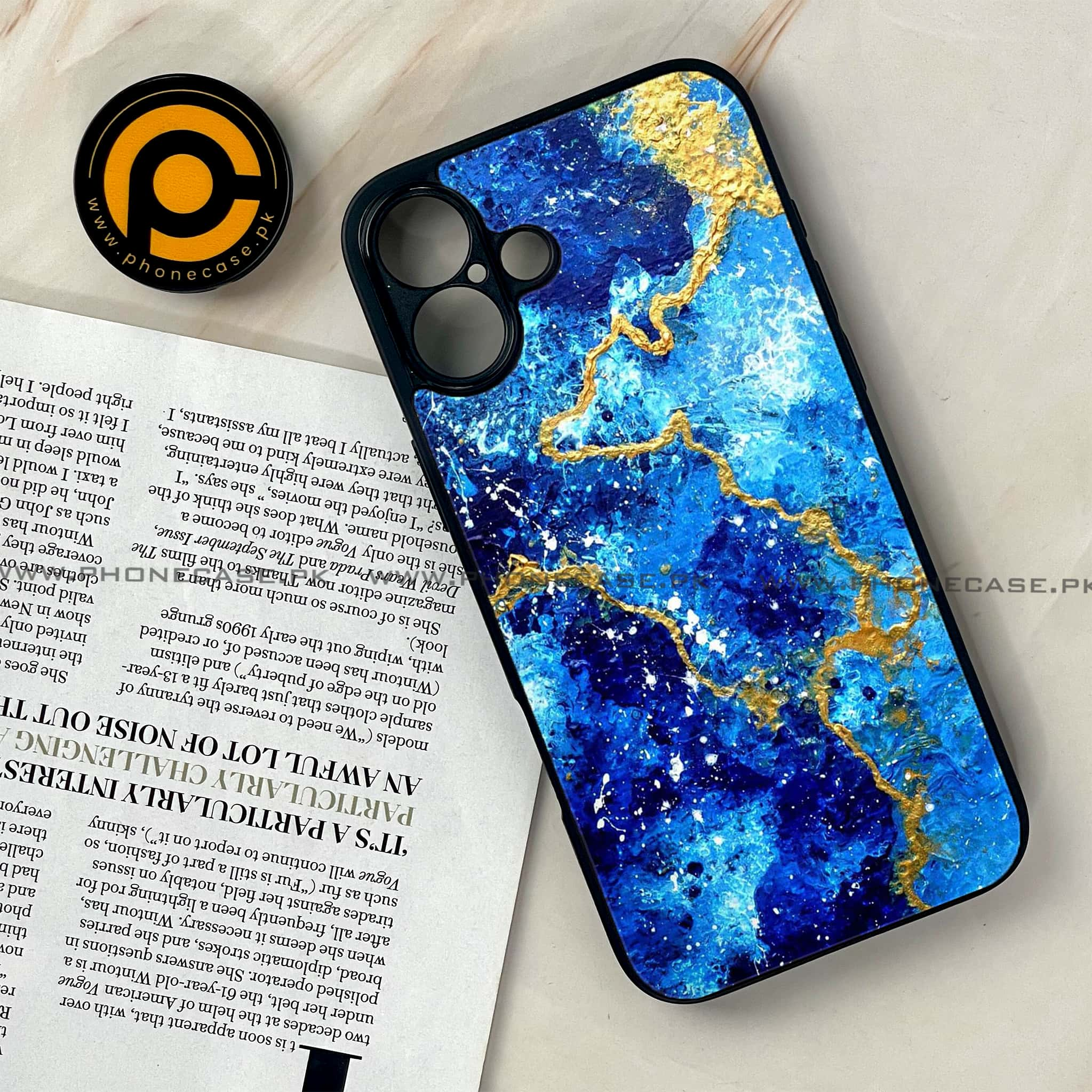 iPhone 16 - Blue Marble 2.0 Series - Premium Printed Glass soft Bumper shock Proof Case