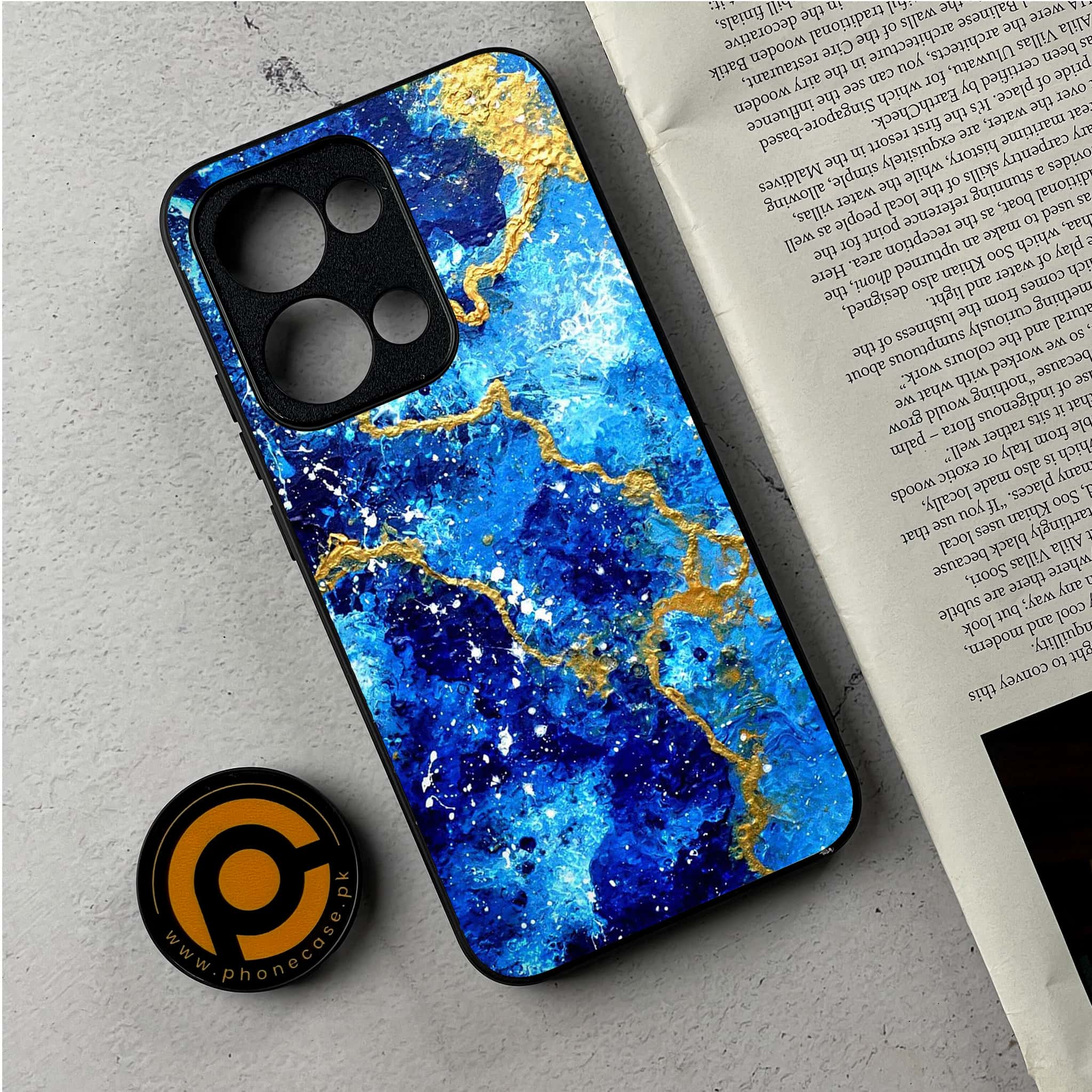 Oppo Reno 13 - Blue Marble 2.0 Series - Premium Metal Printed Soft Bumper Shockproof Case