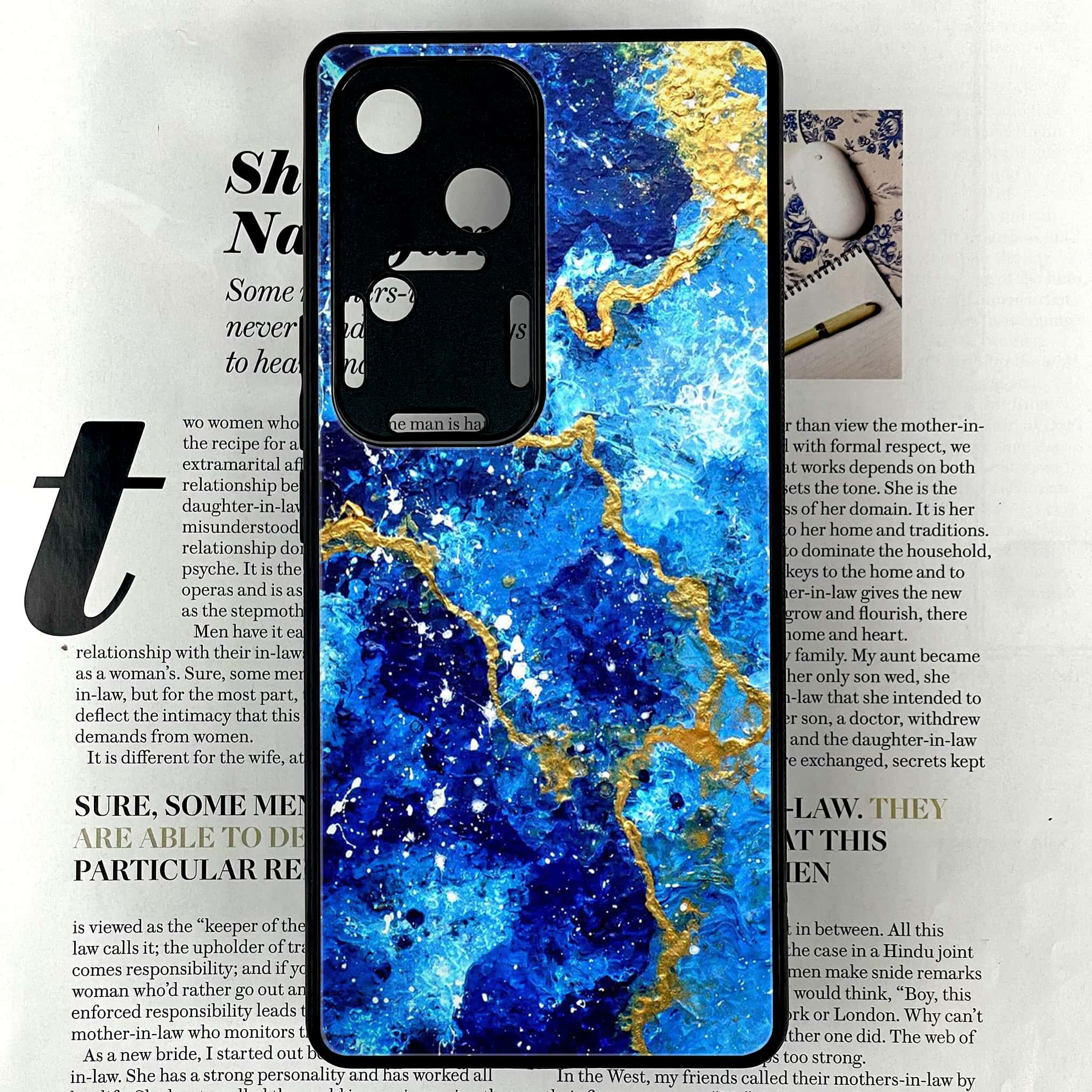 Vivo V30 - Blue Marble 2.0 Series - Premium Printed Glass soft Bumper shock Proof Case