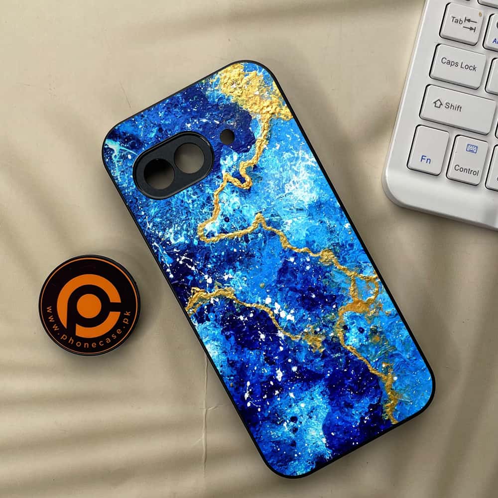 Google Pixel 9a - Blue Marble 2.0 Series - Premium Metal Printed soft Bumper Shock Proof Case