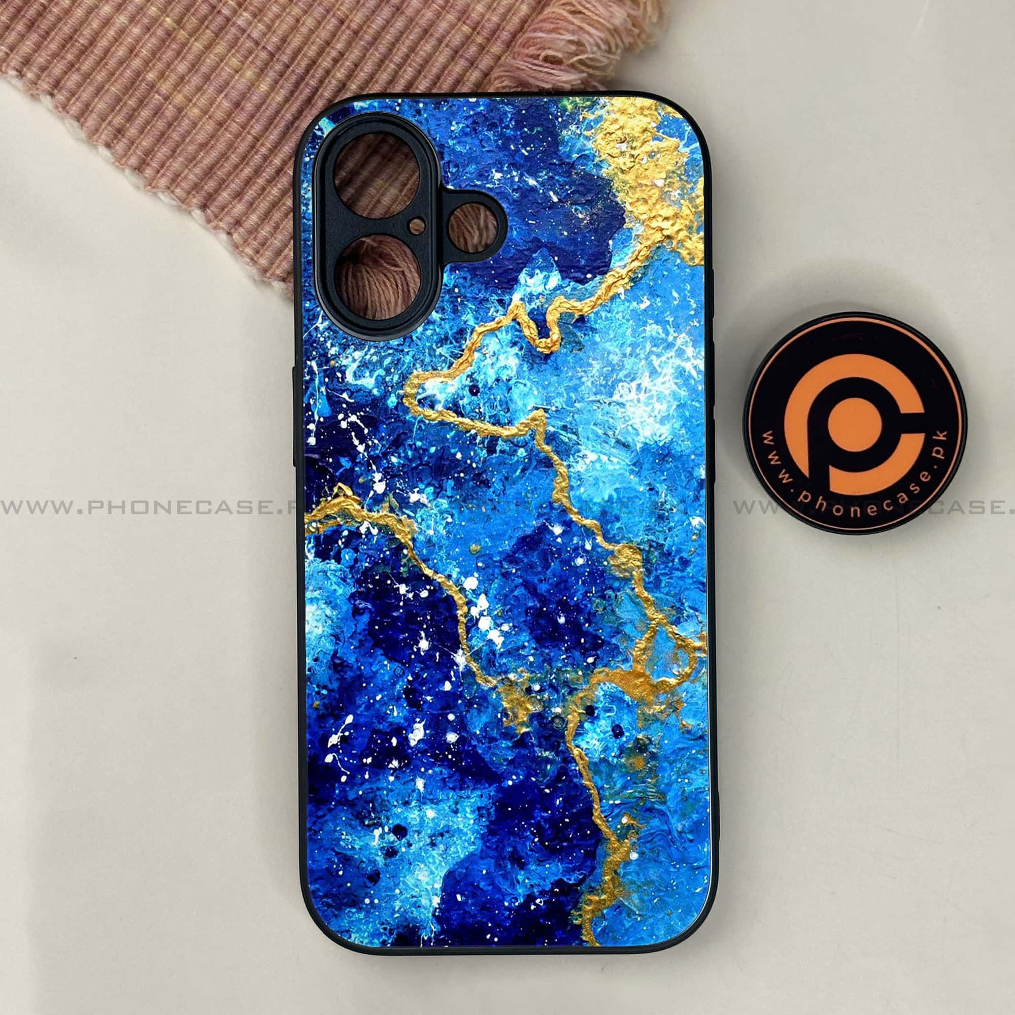 iPhone 17 - Blue Marble 2.0 Series - Premium Printed Glass soft Bumper shock Proof Case